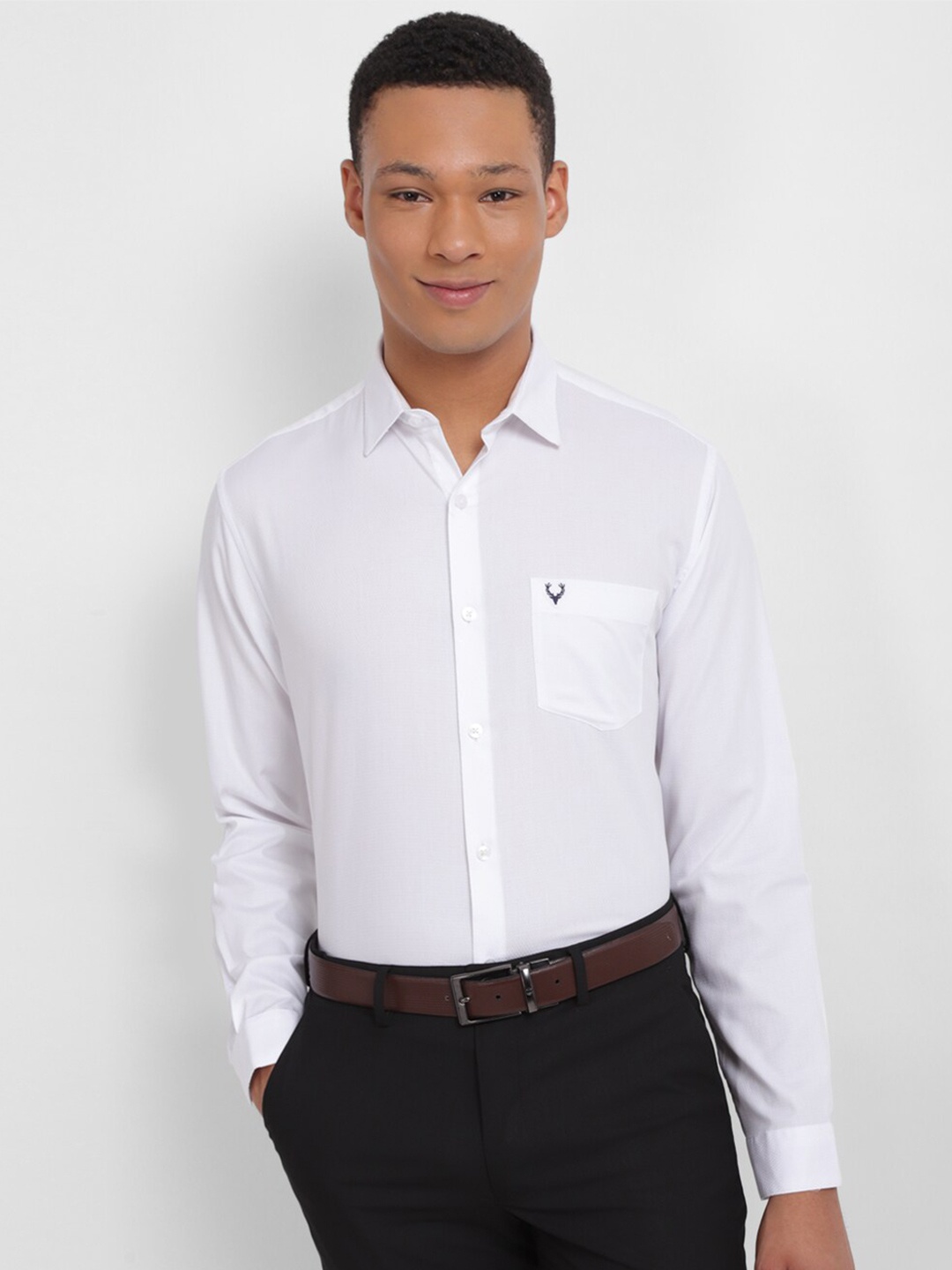 

Allen Solly Slim Fit Solid Cotton Formal Shirt, White