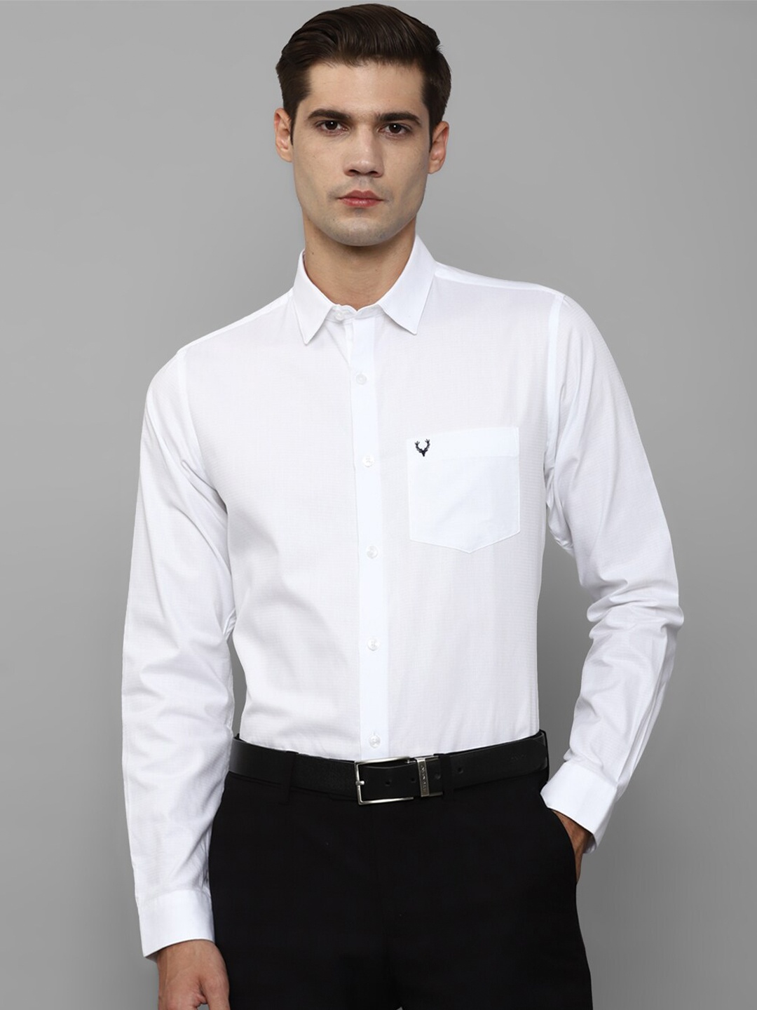 

Allen Solly Slim Fit Solid Cotton Casual Shirt, White