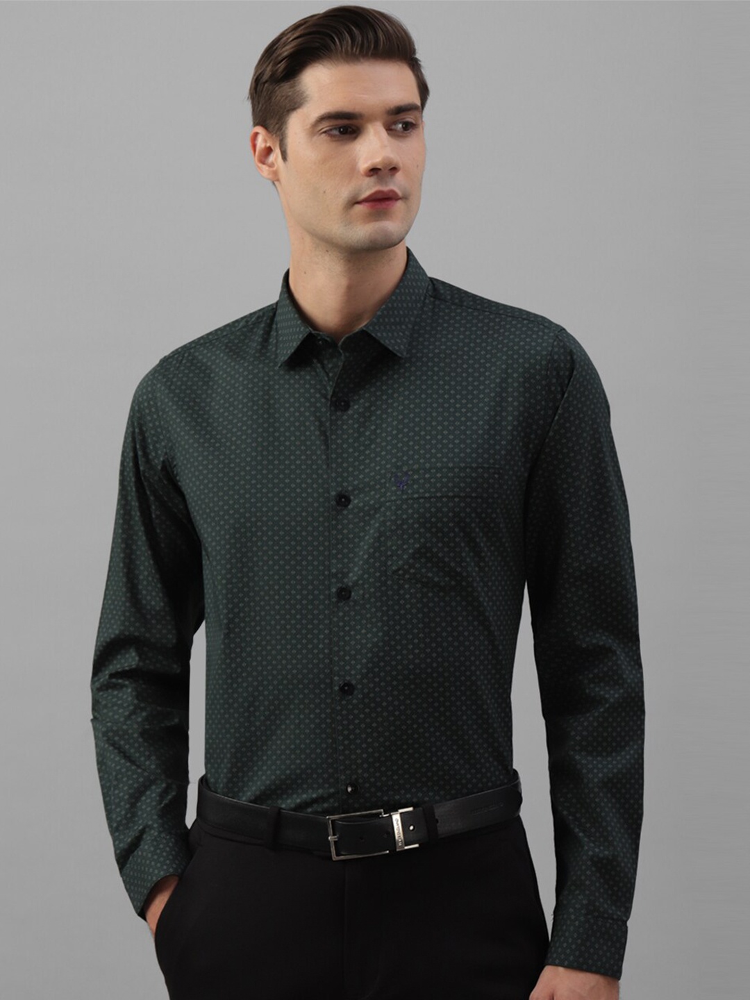 

Allen Solly Slim Fit Micro Ditsy Printed Formal Shirt, Green