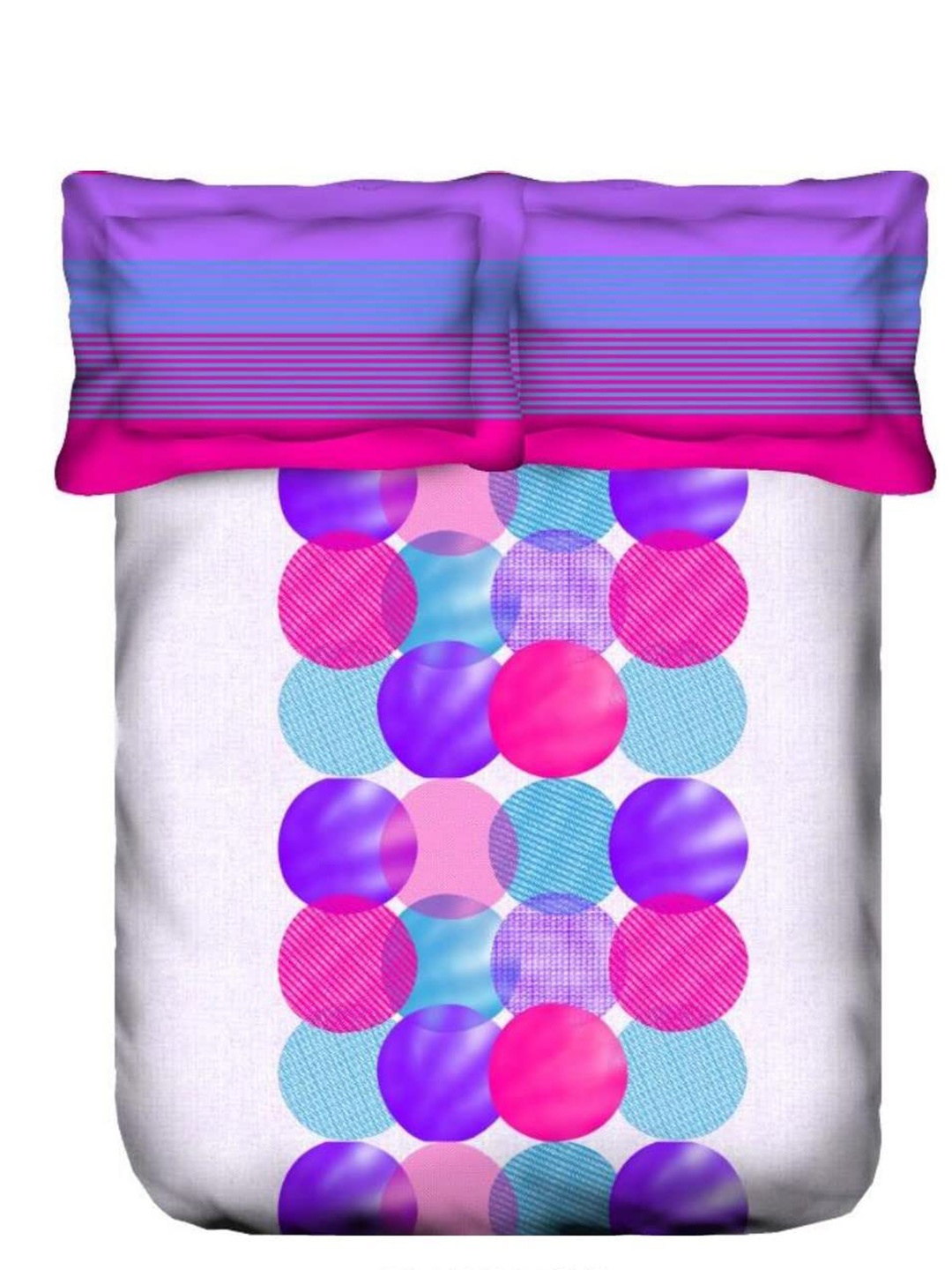 

Portico White & Purple Geometric 180 TC King Bedsheet with 2 Pillow Covers