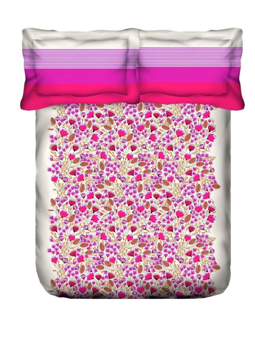 

Portico White & Purple Floral 180 TC King Bedsheet with 2 Pillow Covers