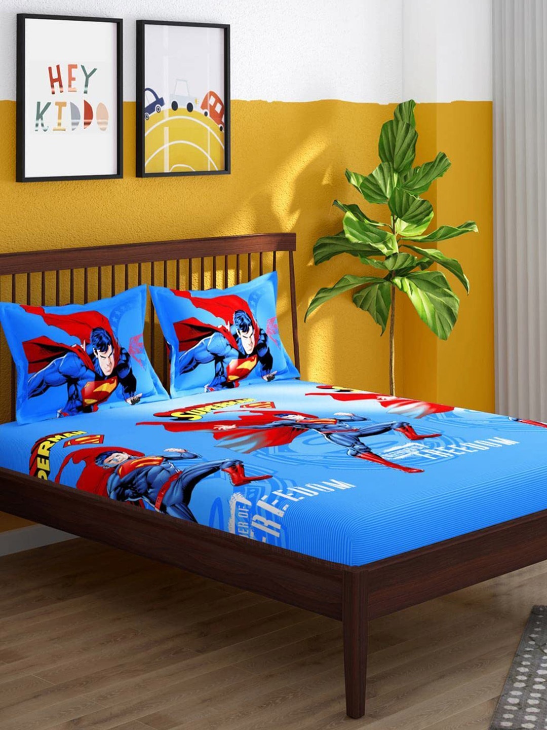 

Portico Blue & Red Cartoon Characters 180 TC King Bedsheet Set