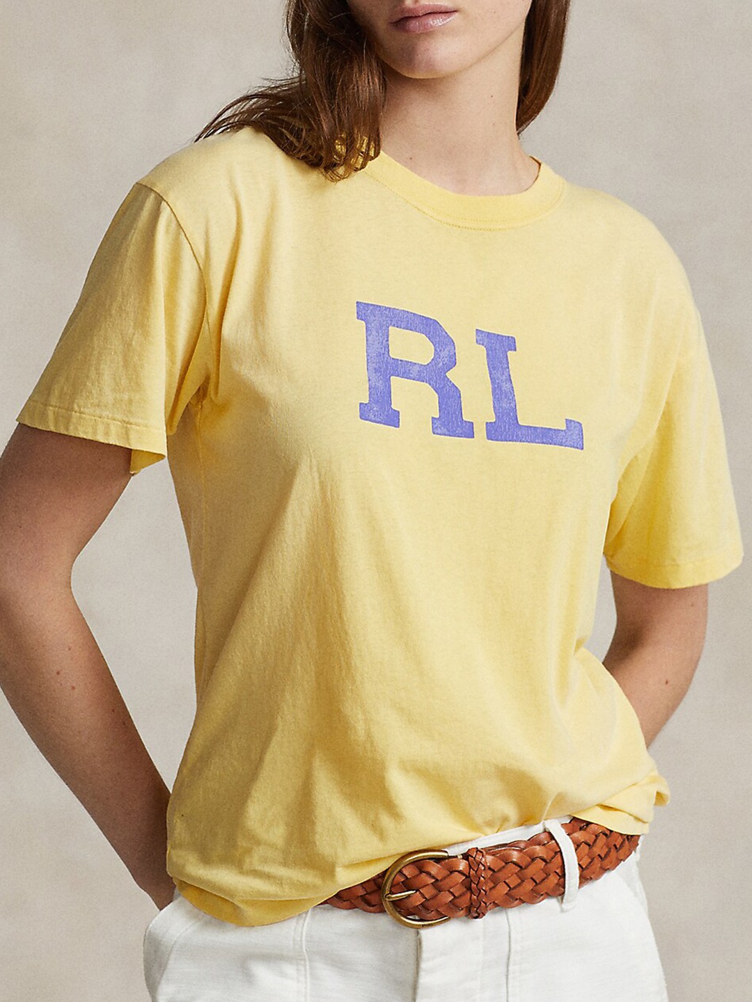 

Polo Ralph Lauren Typography Printed Cotton T-shirt, Yellow