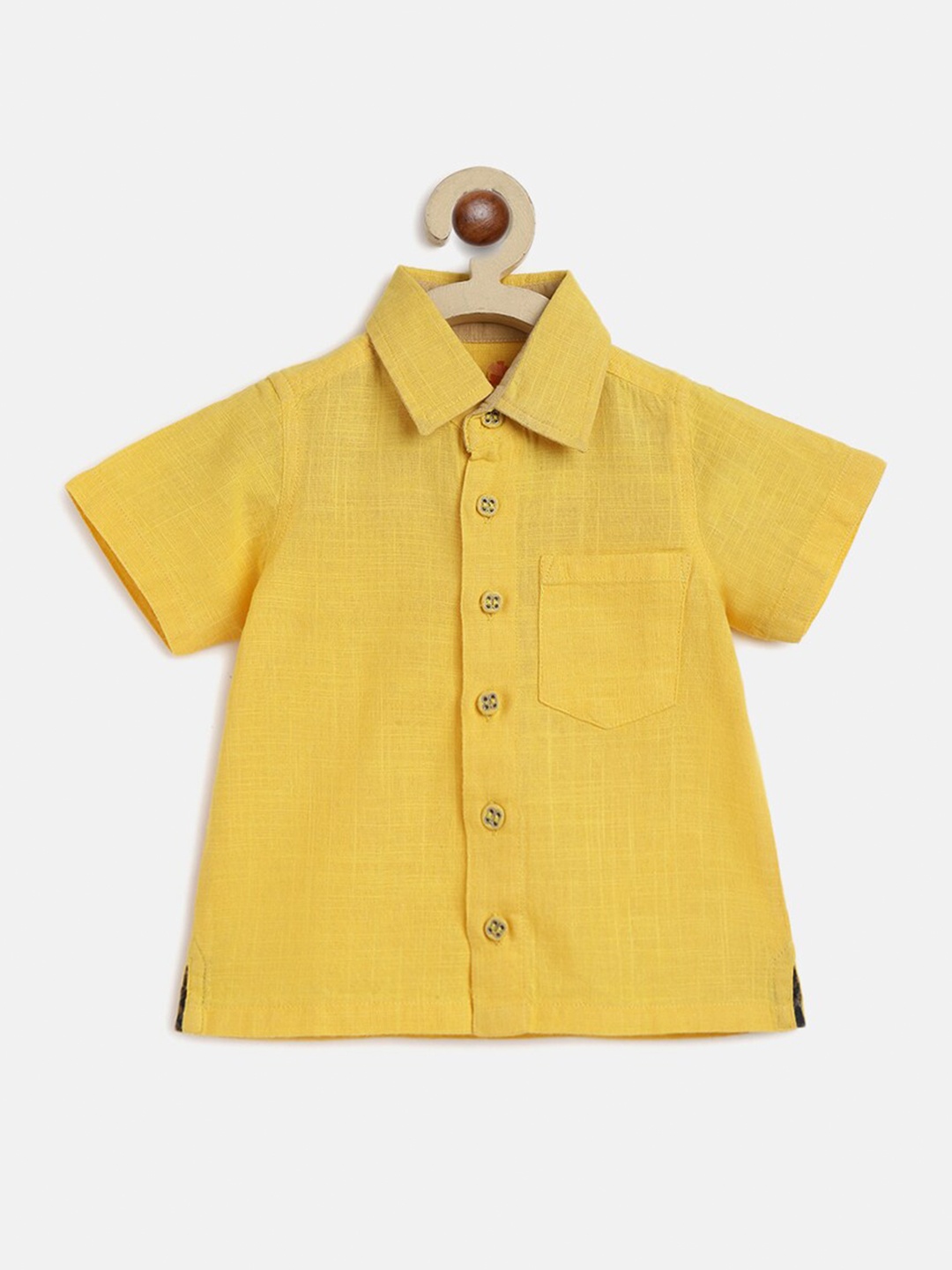 

charkhee Boys Smart Opaque Short Sleeves Cotton Casual Shirt, Yellow