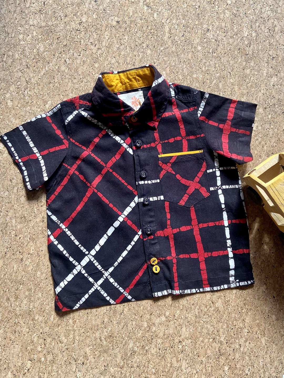 

charkhee Boys Checked Cotton Semiformal Shirt, Black