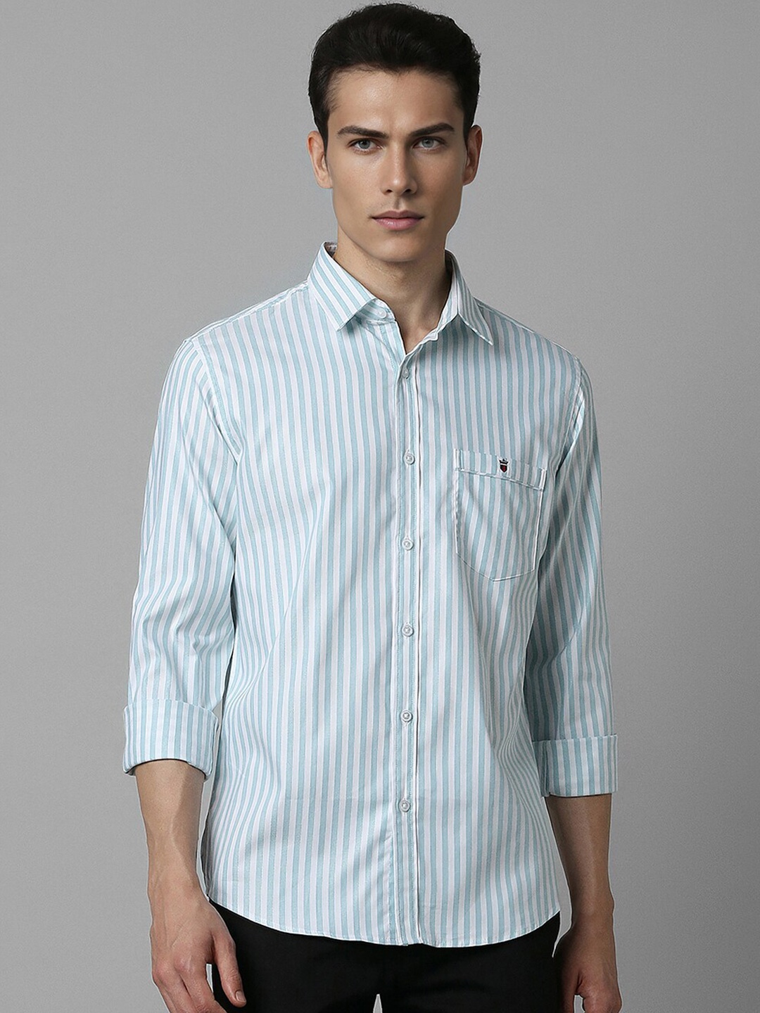 

Louis Philippe Sport Striped Slim Fit Opaque Casual Shirt, Blue