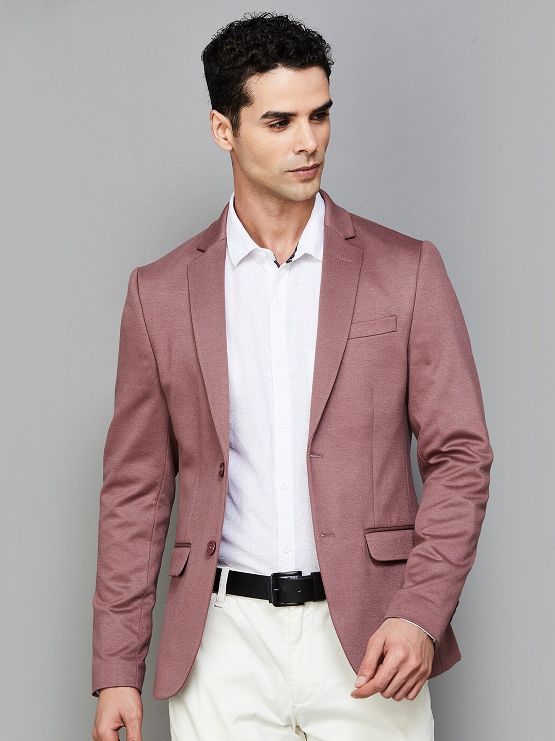 

CODE by Lifestyle Men Single Breasted Slim-Fit Casual Blazer, Pink