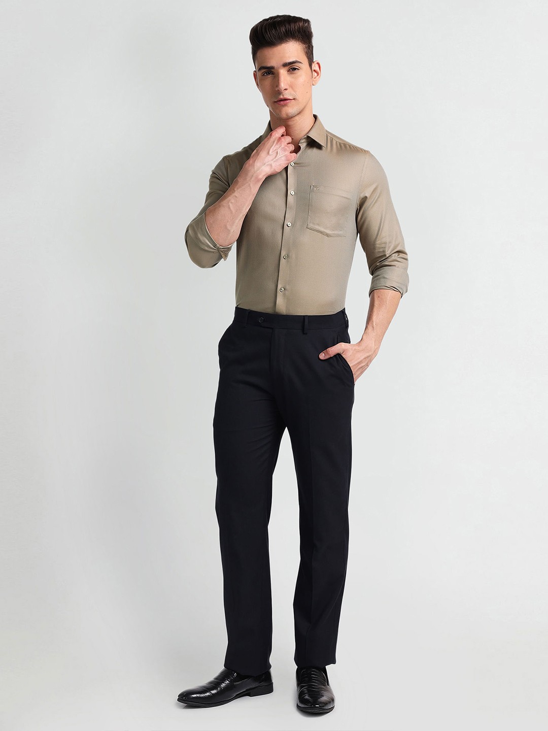 

Arrow Slim Fit Cotton Formal Shirt, Brown