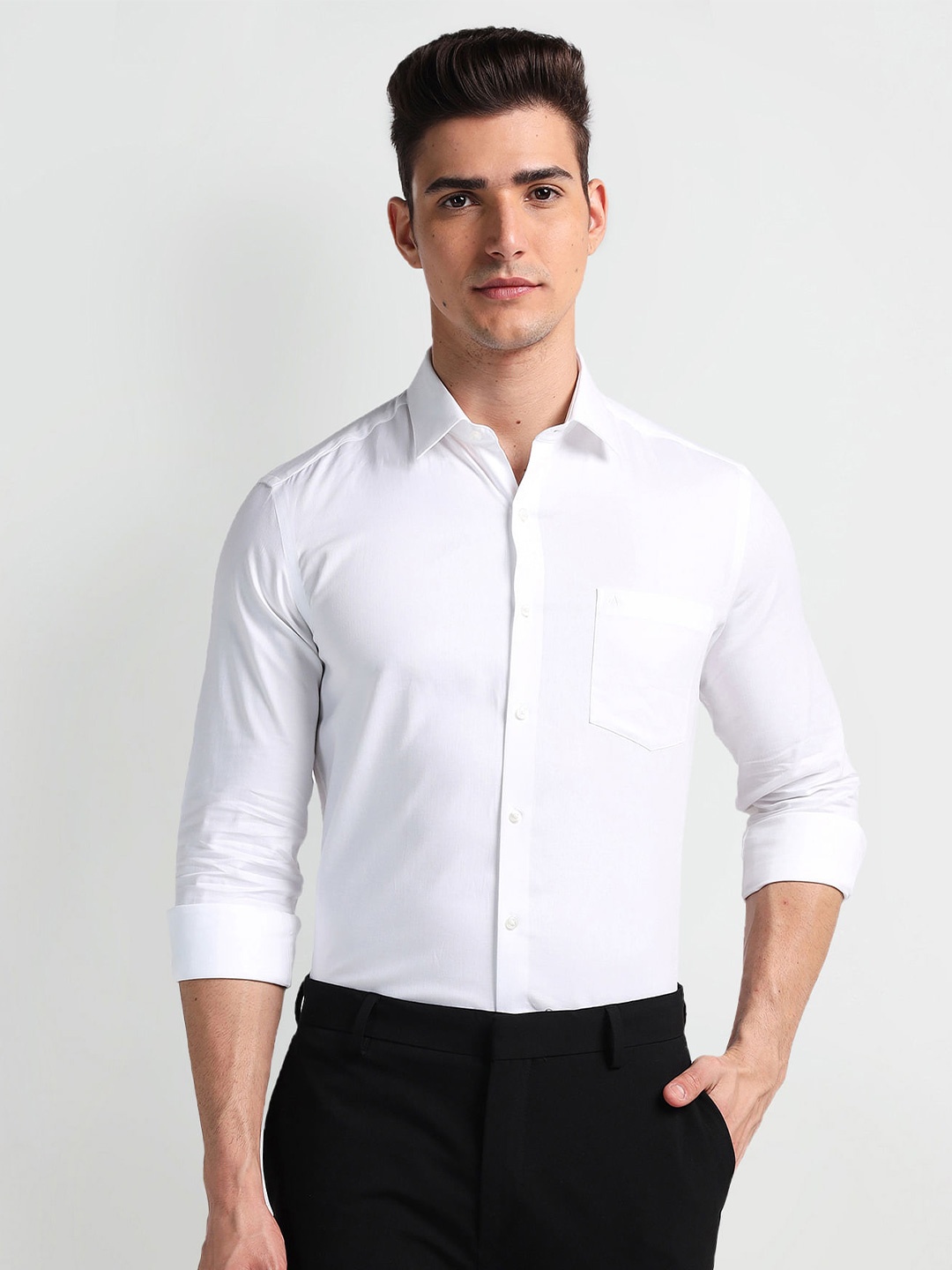 

Arrow Slim Fit Long Sleeves Cotton Formal Shirt, White