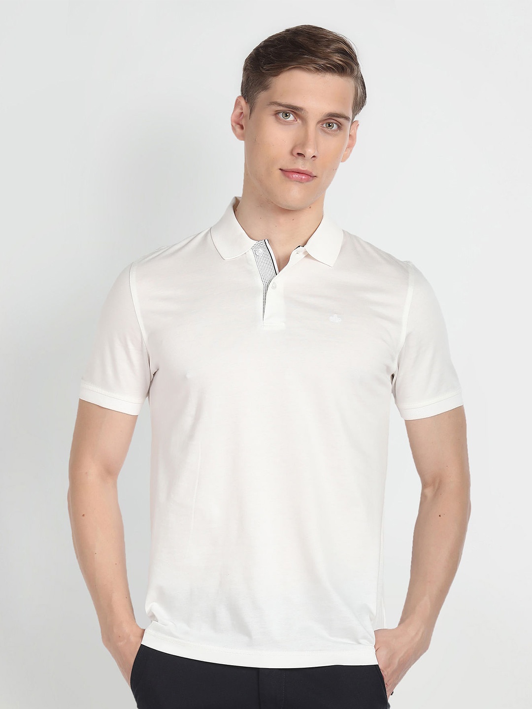 

Arrow Regular Fit Solid Cotton Polo T-shirt, White