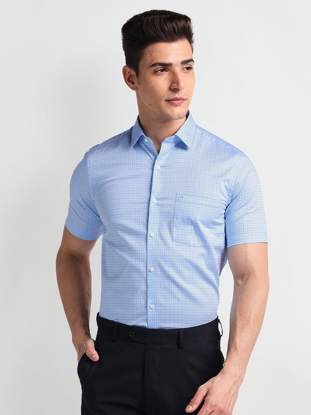 

Arrow Checked Cotton Formal Shirt, Blue