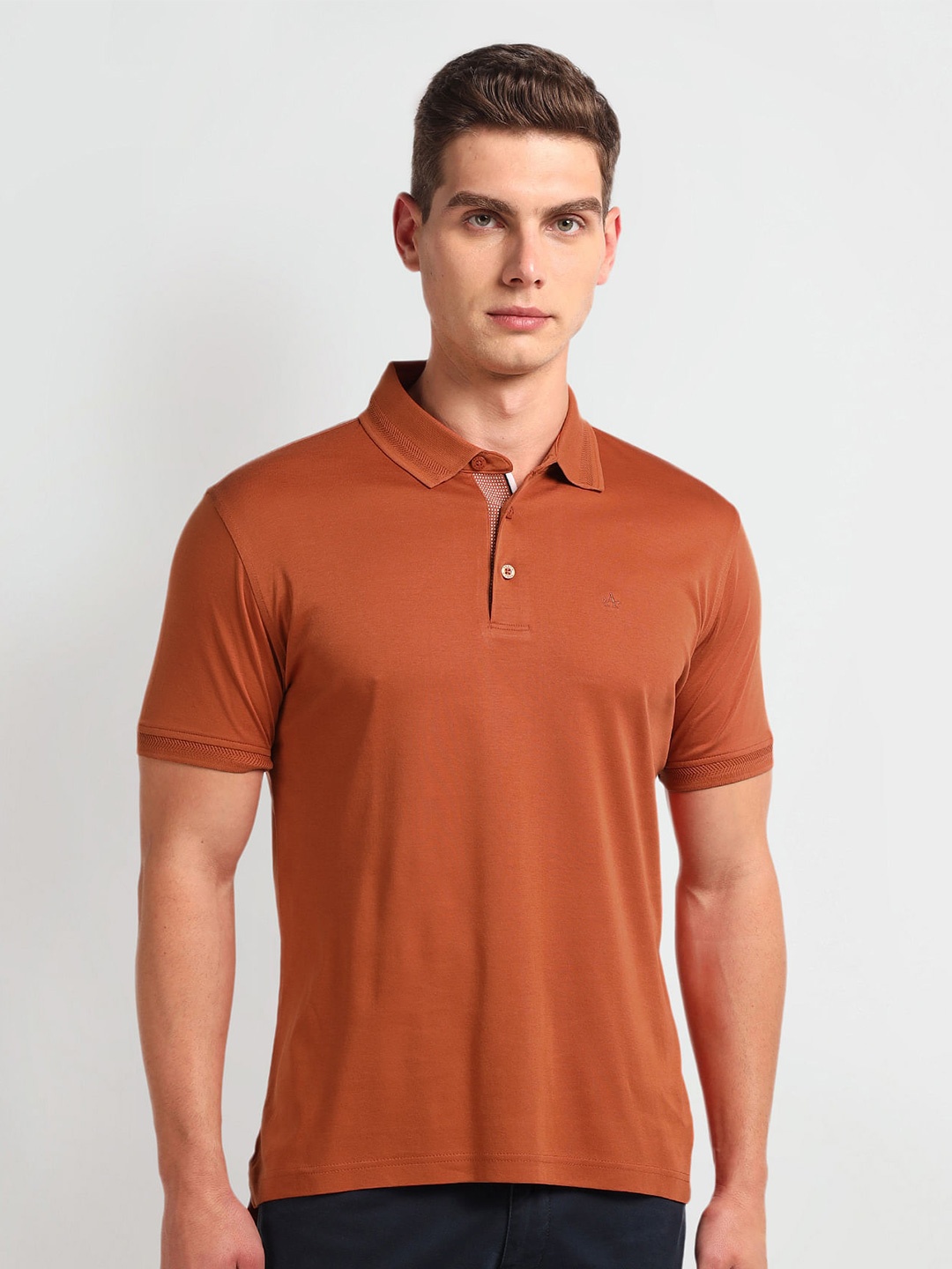

Arrow Polo Collar Short Sleeves Cotton Casual T-shirt, Orange