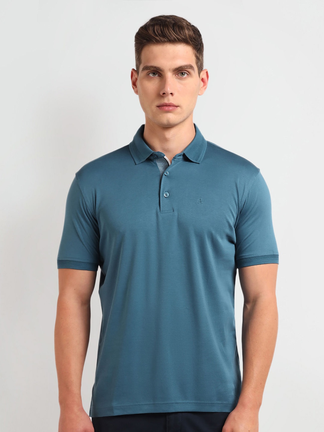 

Arrow Polo Collar Short Sleeves Cotton Casual T-shirt, Blue