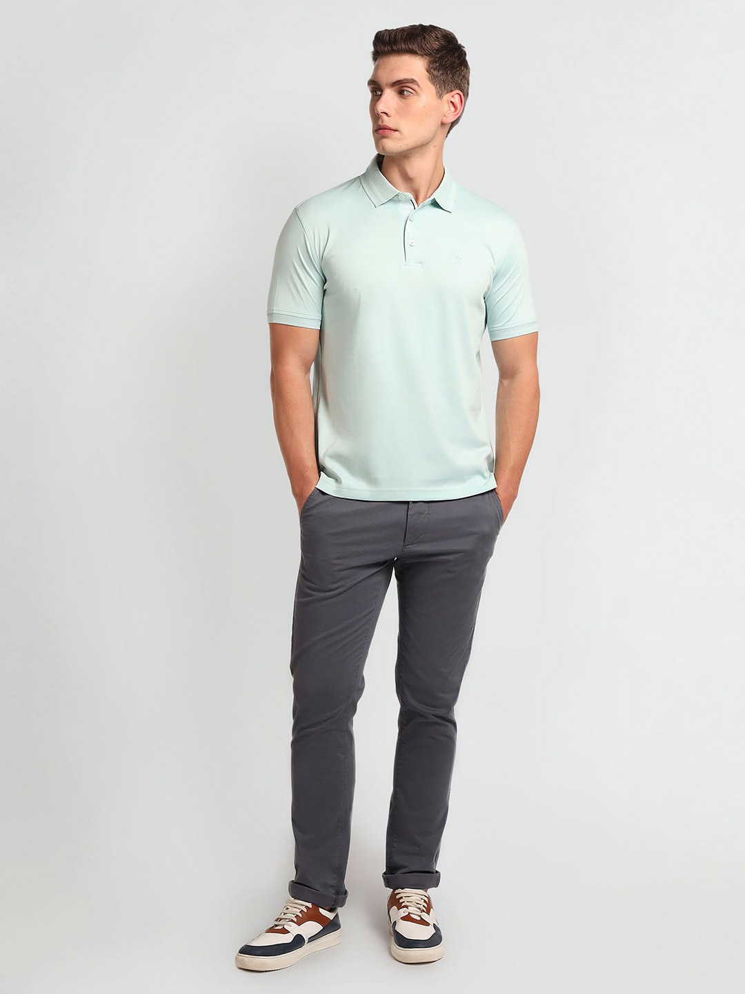 

Arrow Regular Fit Solid Cotton Polo T-shirt, Blue