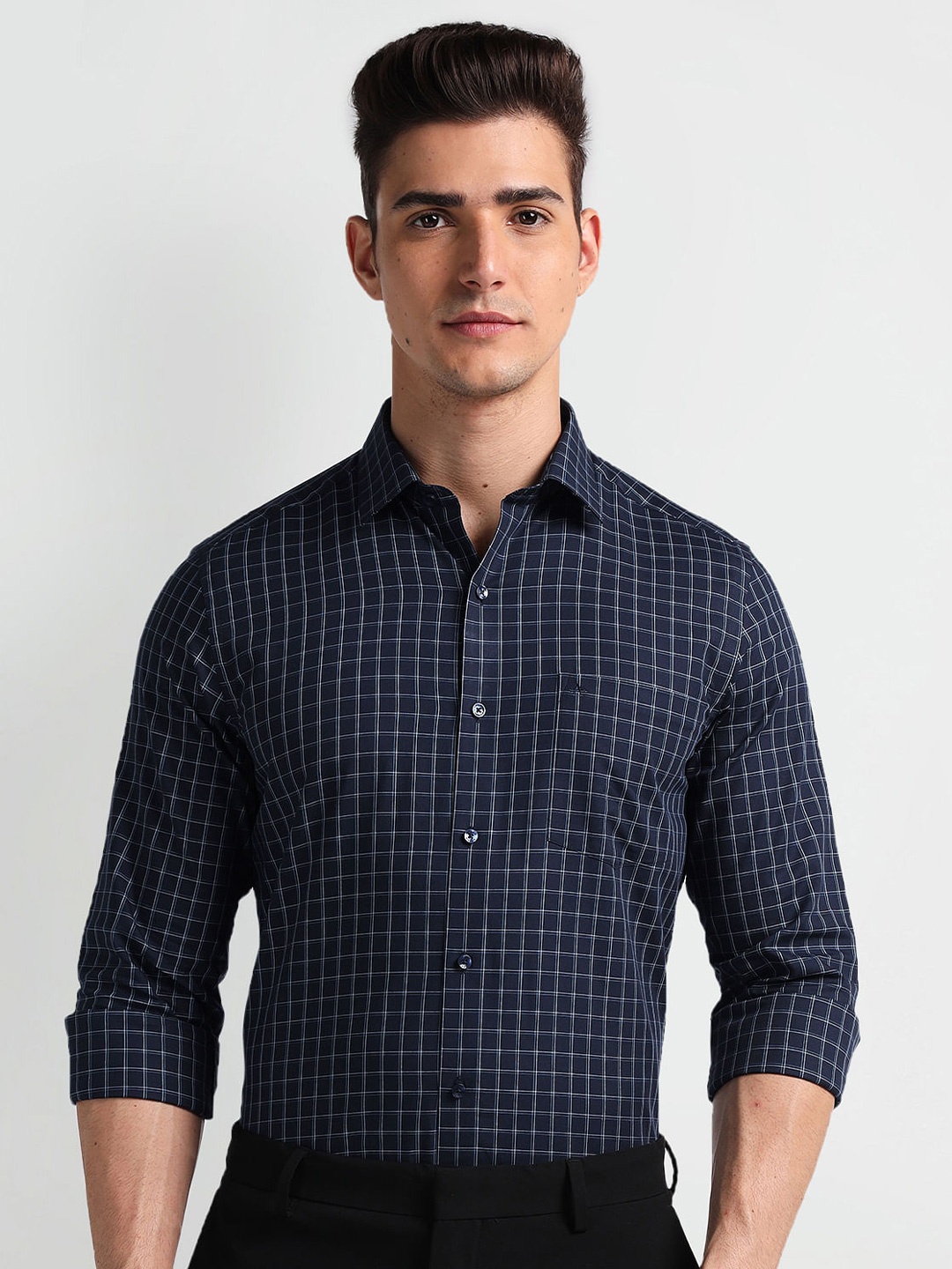 

Arrow Checked Cotton Formal Shirt, Blue