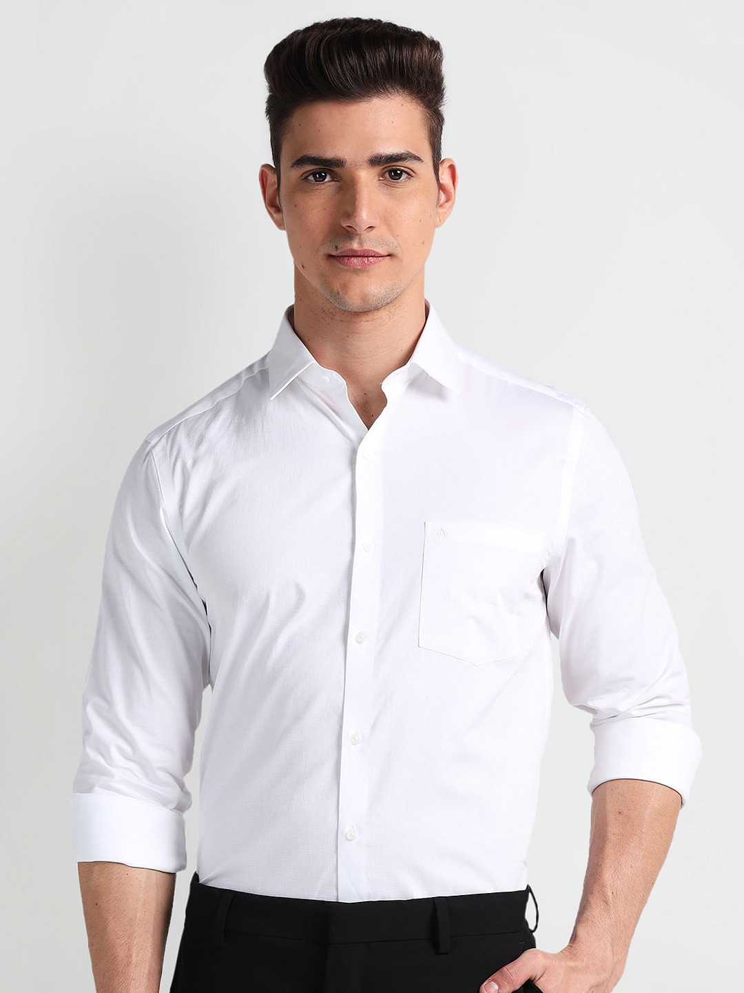 

Arrow Self Design Cotton Formal Shirt, White