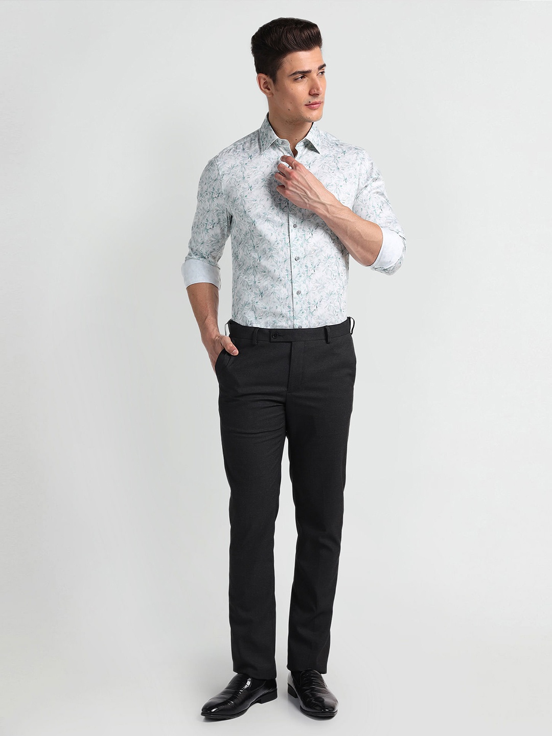 

Arrow Abstract Printed Cotton 1851 Formal Shirt, Green