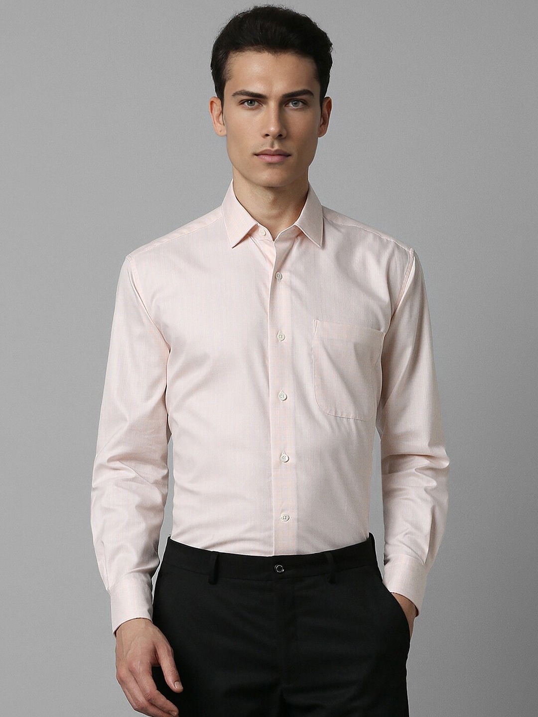 

Luxure by Louis Philippe Self Design Cotton Classic Fit Opaque Formal Shirt, Pink