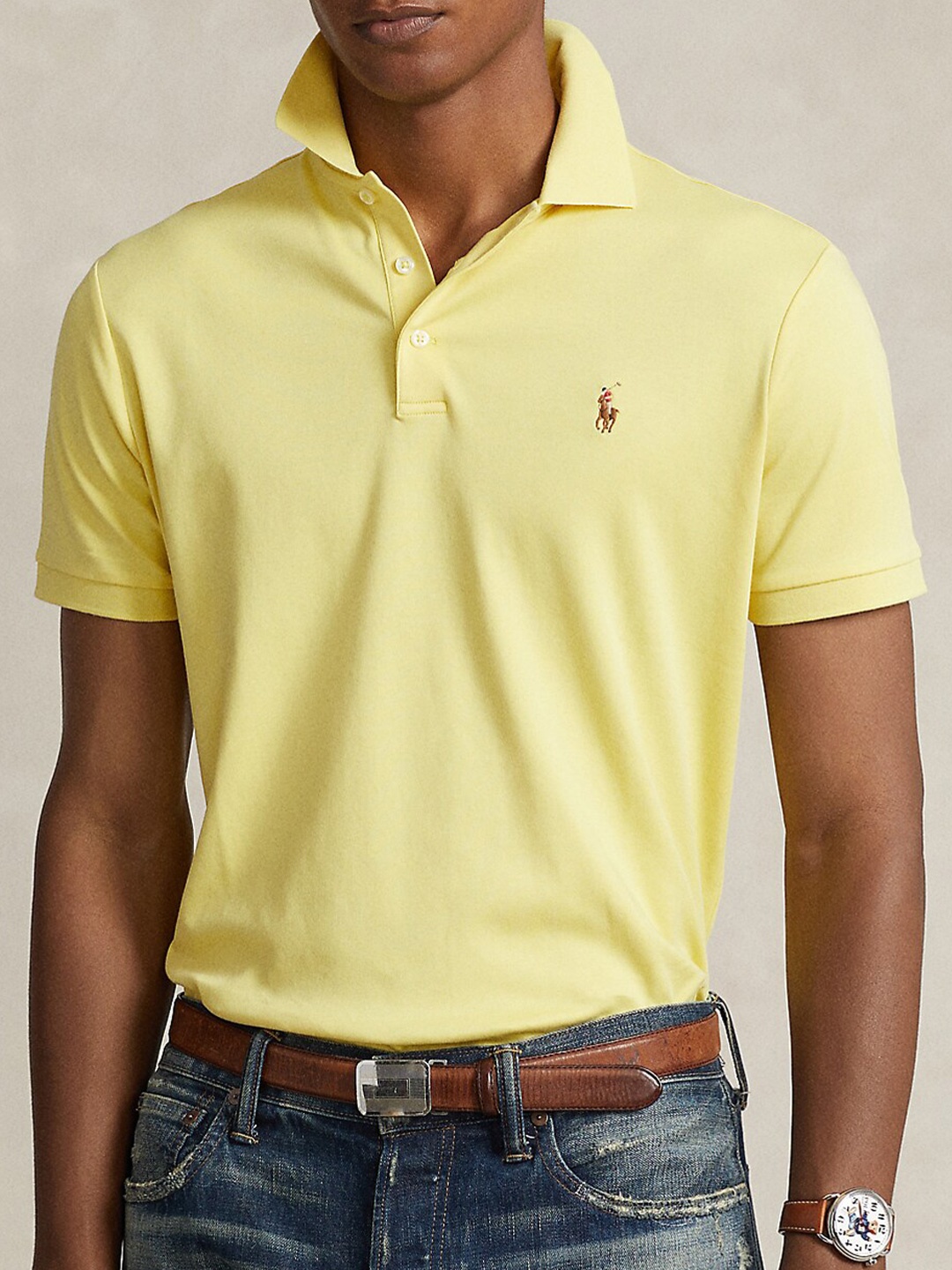 

Polo Ralph Lauren Slim Fit Cotton Polo Short Sleeves Tshirts, Yellow