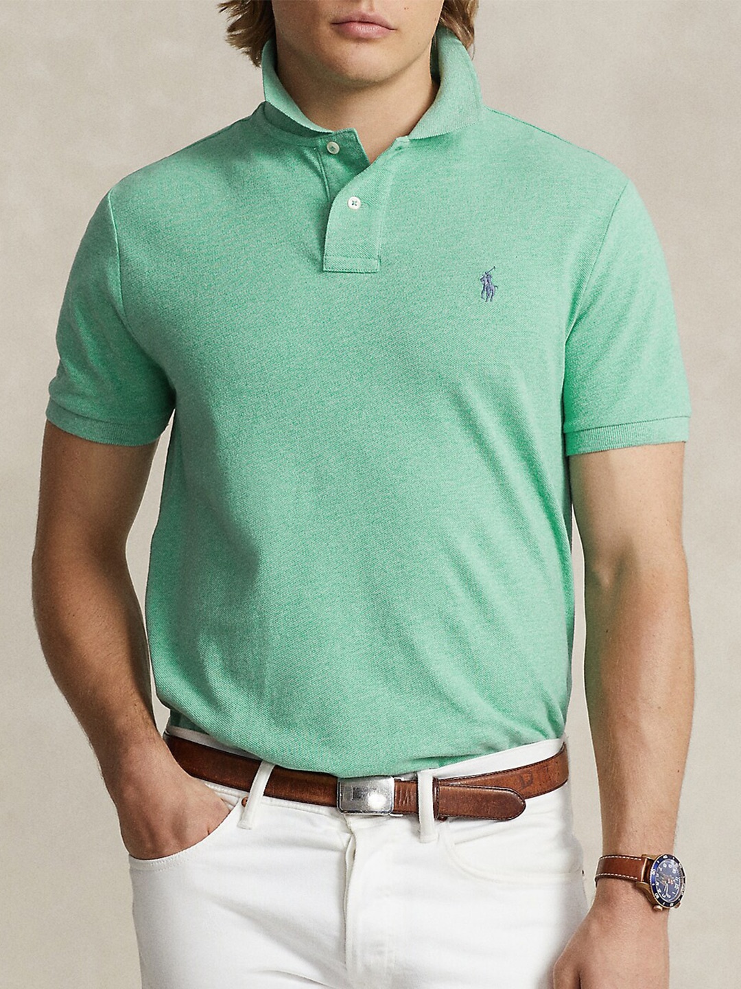 

Polo Ralph Lauren Custom Cotton Polo Collar Slim-Fit T-shirt, Green