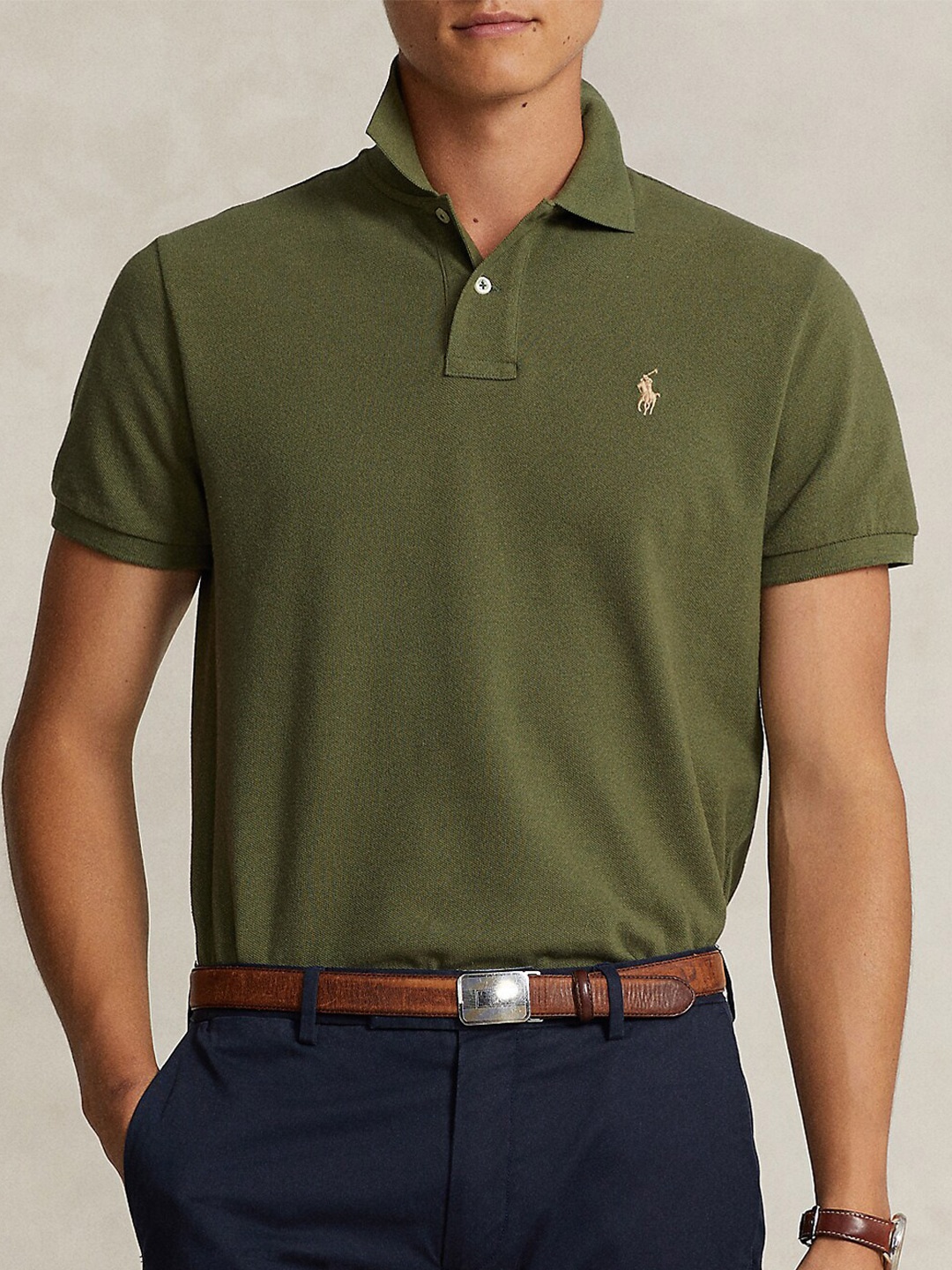 

Polo Ralph Lauren Polo Collar Cotton Slim-Fit T-shirt, Olive