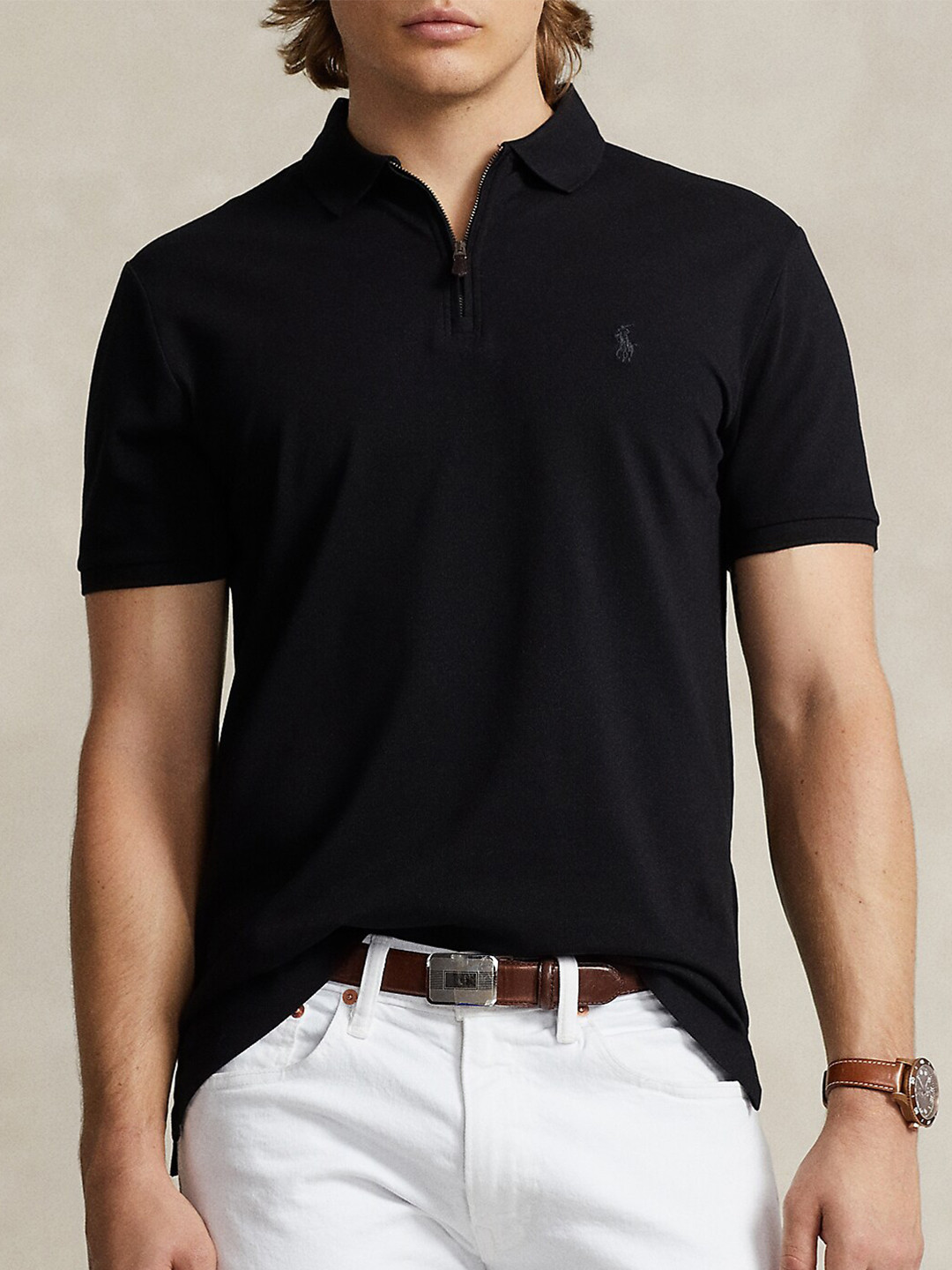 

Polo Ralph Lauren Cotton Slim-Fit Polo Collar T-shirt, Black