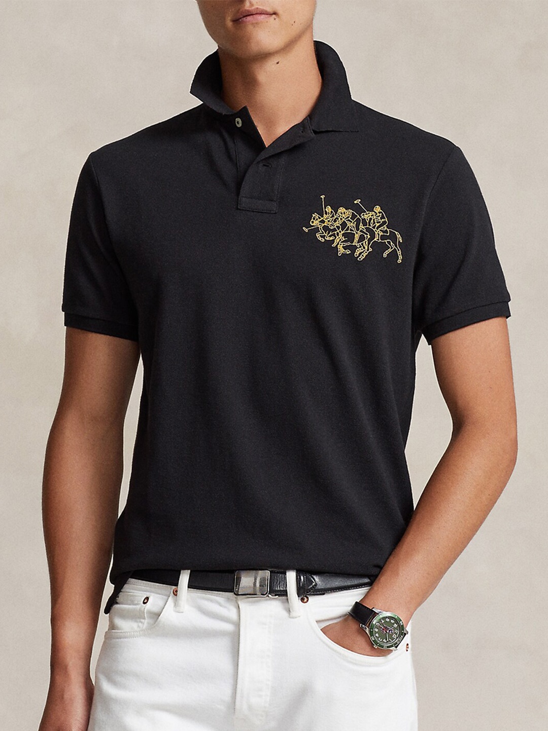

Polo Ralph Lauren Lunar Polo Collar Cotton T-shirt, Black
