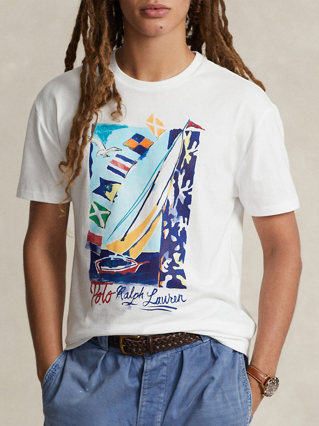 

Polo Ralph Lauren Round Neck Short Sleeves Cotton Classic Fit Tshirts, White
