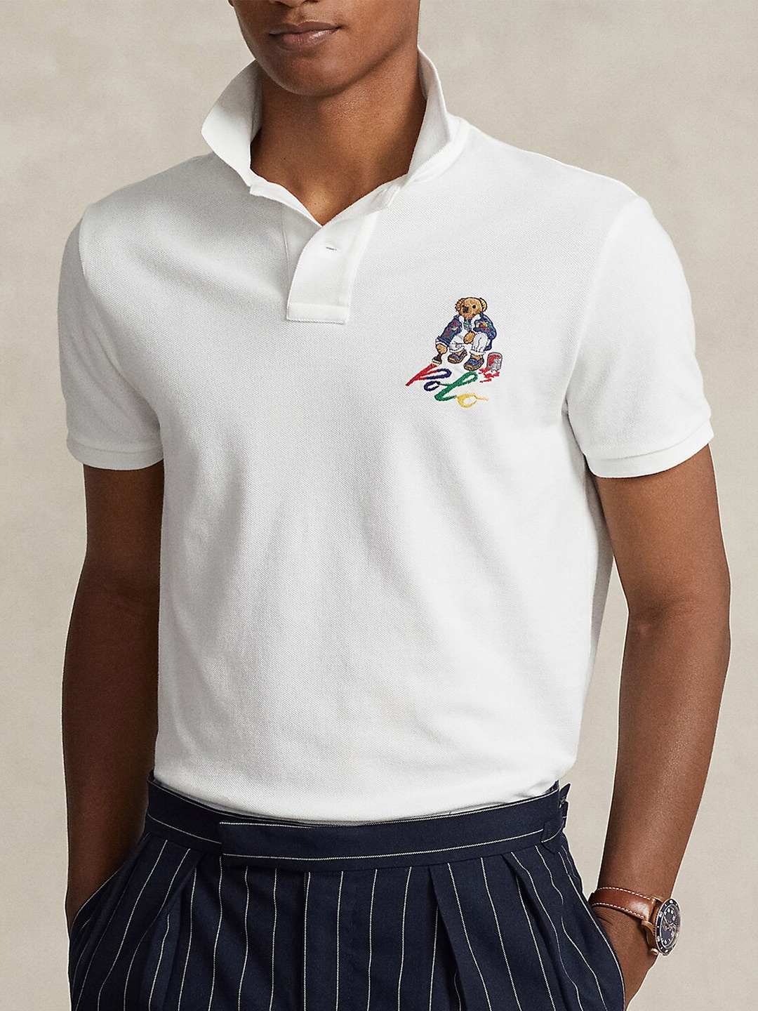 

Polo Ralph Lauren Custom Polo Collar Cotton Slim-Fit Tshirts, White