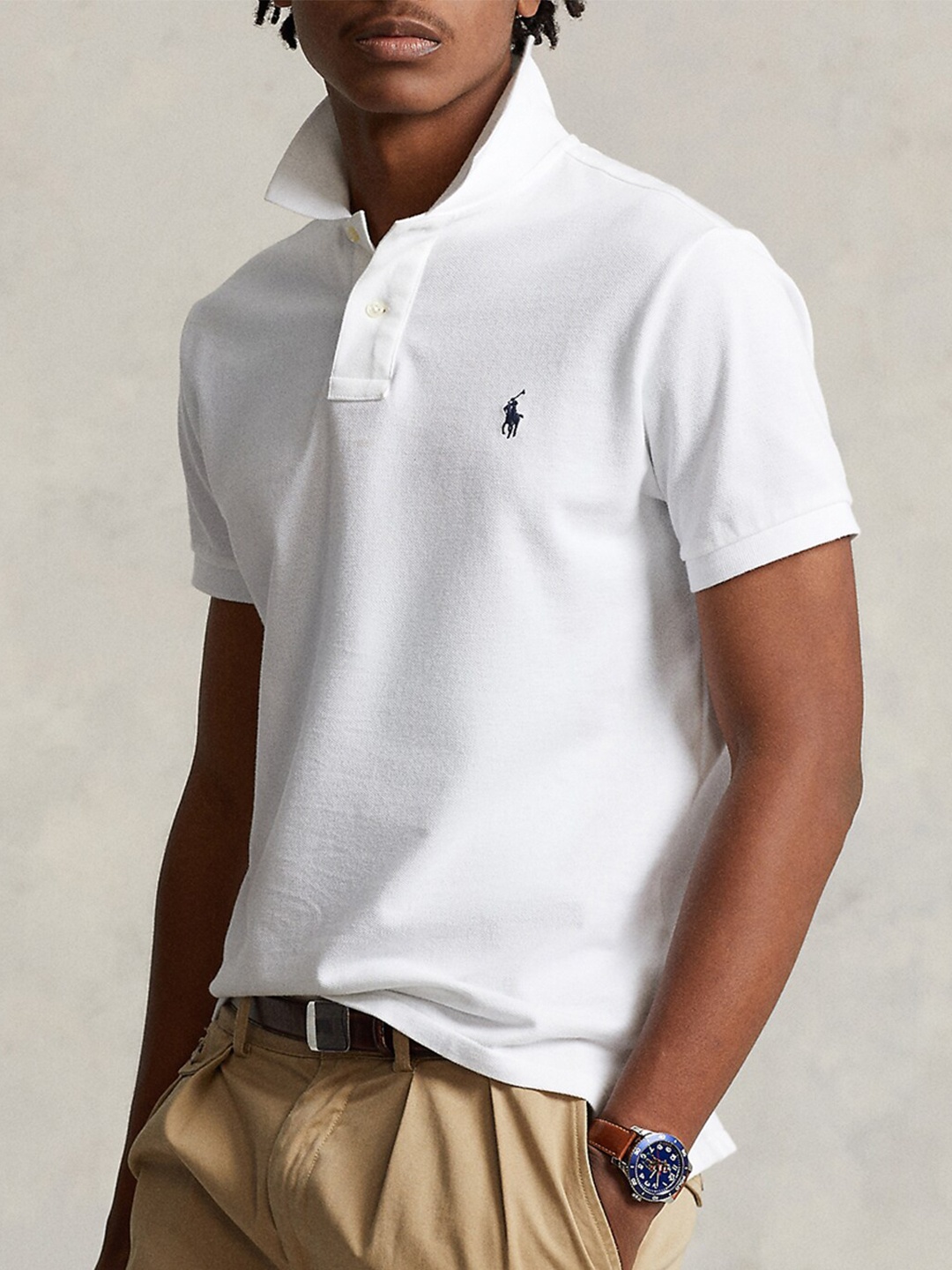 

Polo Ralph Lauren Polo Collar Short Sleeves Slim Fit Tshirts, White