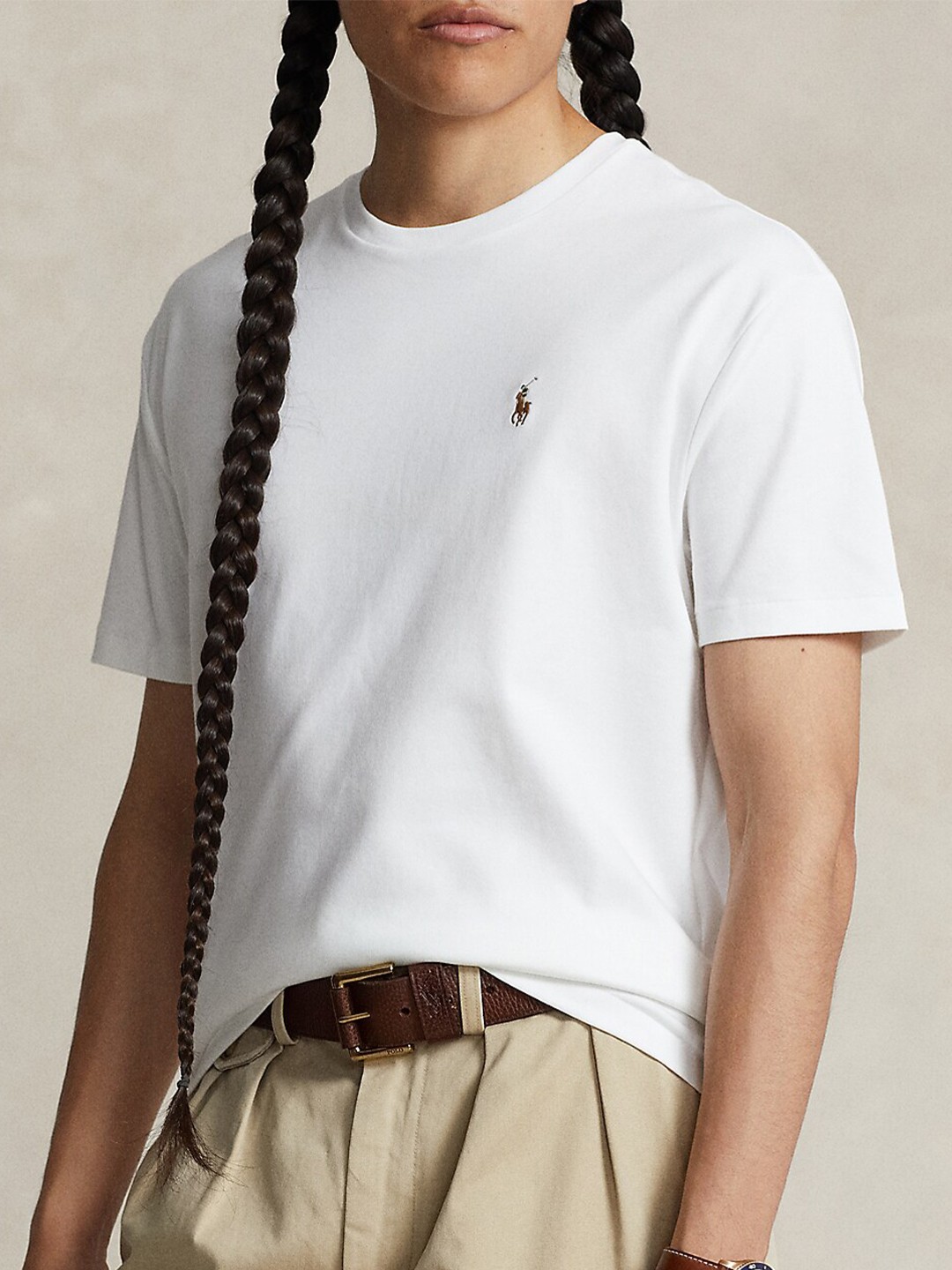 

Polo Ralph Lauren Round Neck Custom Slim Fit Soft Cotton T-shirt, White