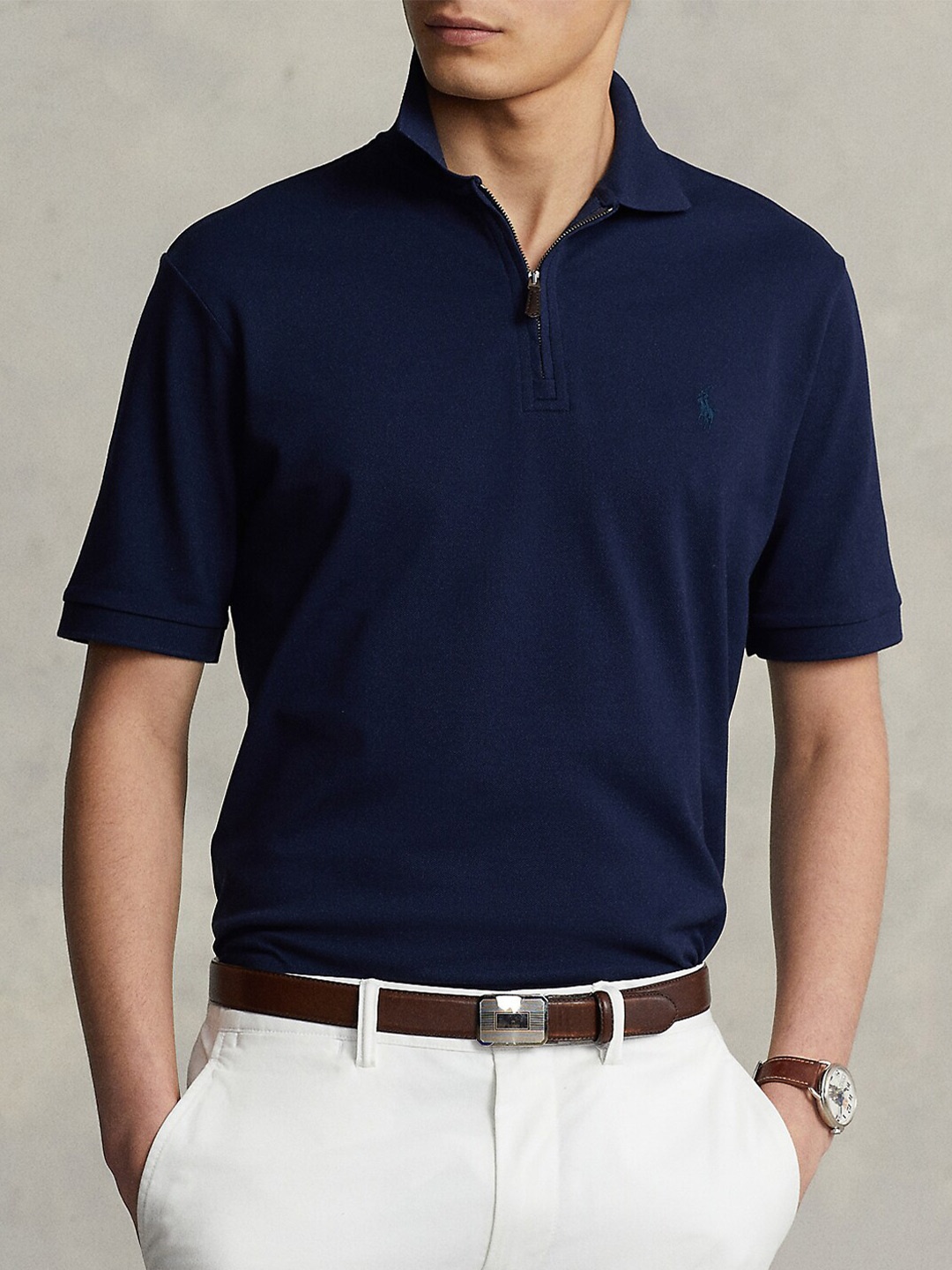 

Polo Ralph Lauren Polo Collar Cotton Slim-Fit Tshirts, Navy blue