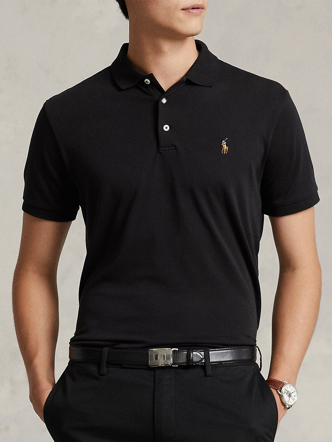 

Polo Ralph Lauren Polo Collar Cotton Slim-Fit Tshirts, Black