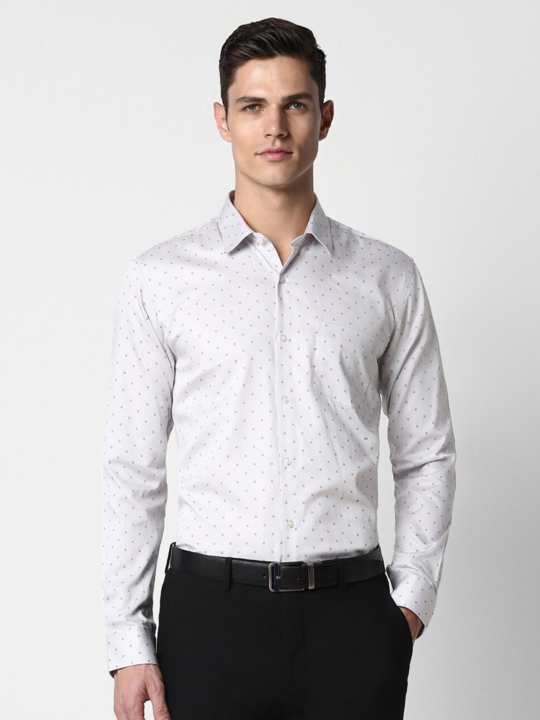 

Peter England Conversational Printed Pure Cotton Formal Shirt, White