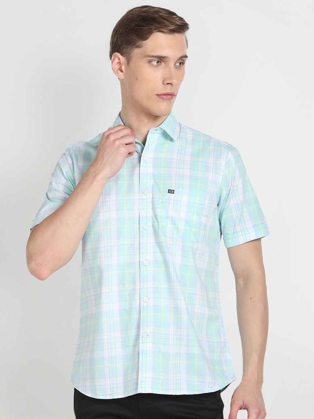 

Arrow Sport Tartan Checks Opaque Cotton Casual Shirt, Green