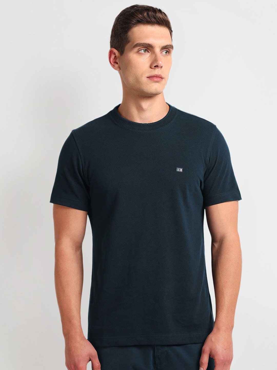 

Arrow Sport Cotton Regular Fit Round Neck Knitted T-shirt, Blue