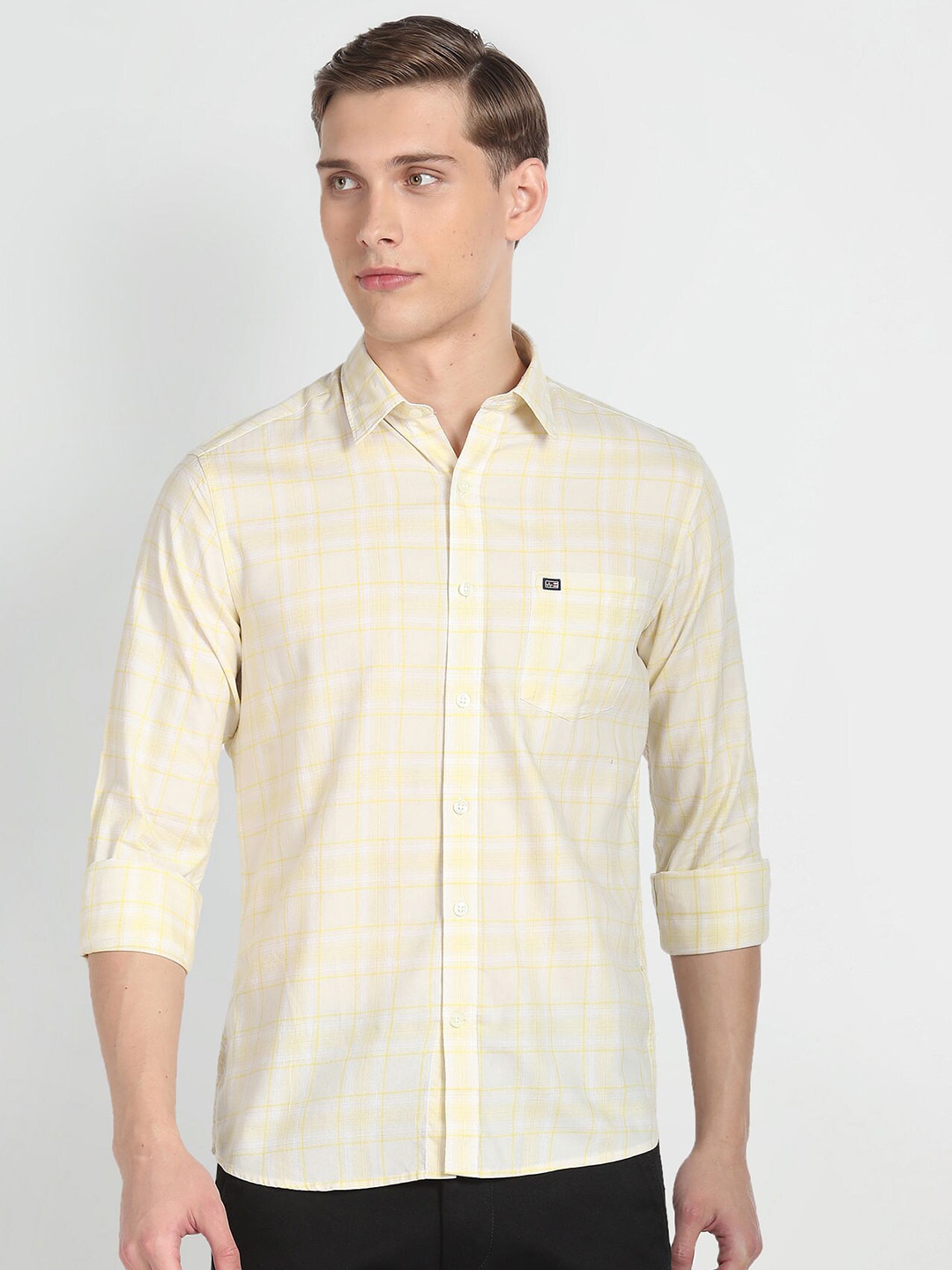 

Arrow Sport Slim Fit Opaque Cotton Casual Shirt, Yellow