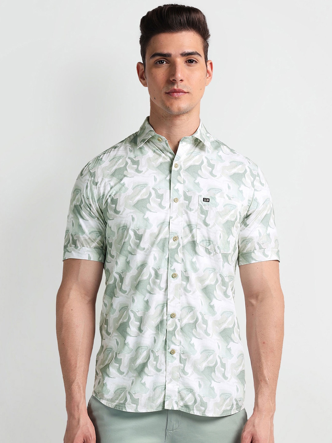 

Arrow Sport Abstract Printed Cotton Casual Shirt, Green