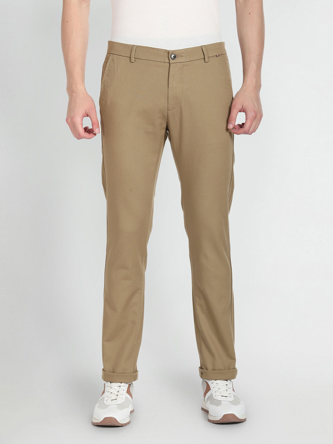 

Arrow Sport Men Slim Fit Cotton Low-Rise Trouser, Brown