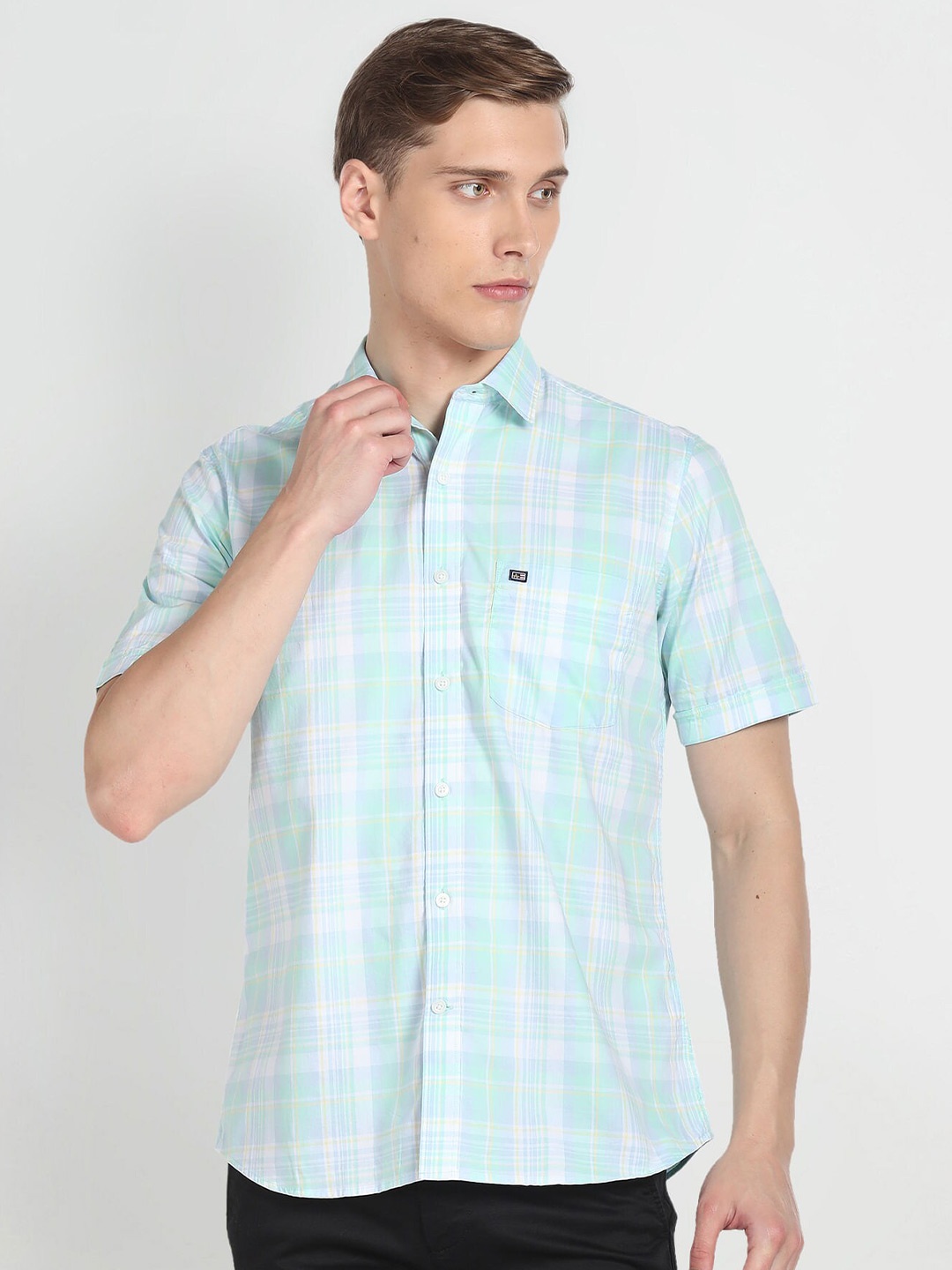 

Arrow Sport Tartan Checks Cotton Casual Shirt, Green