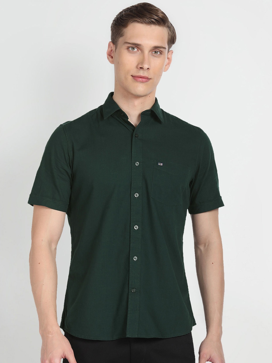 

Arrow Sport Spread Collar Cotton Casual Shirt, Green