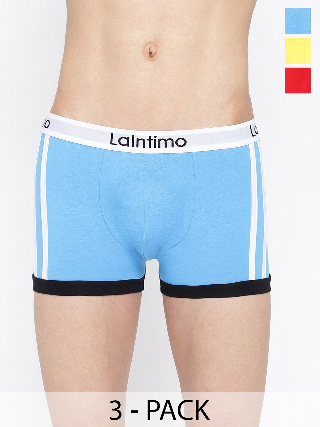 

La Intimo Pack Of 3 Striped Trunks LITR010C, Blue