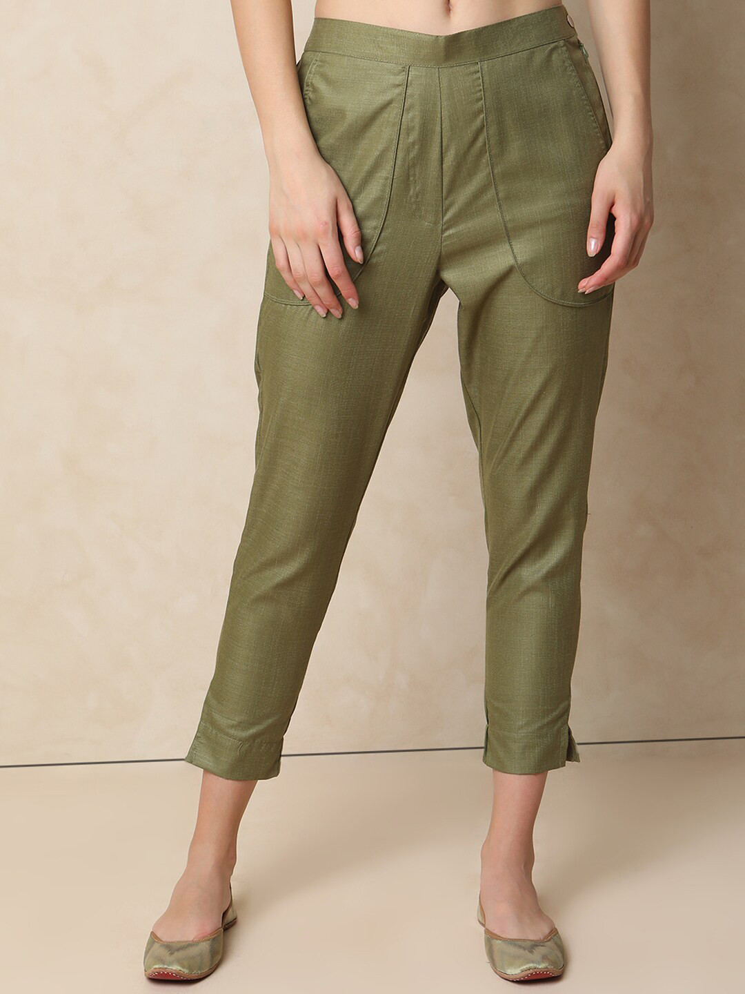 

Indifusion Women Culottes Trousers, Green