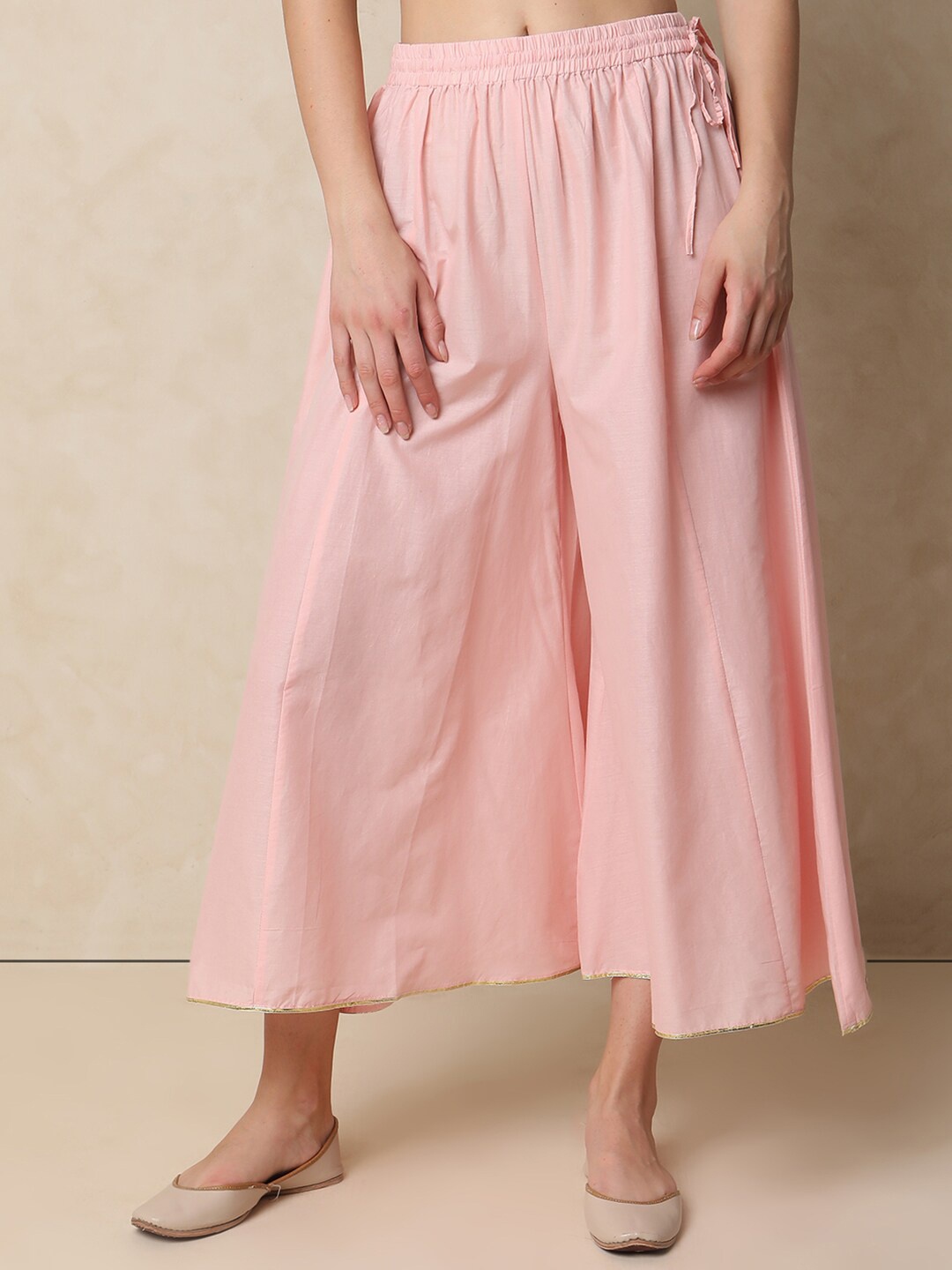

Indifusion Women Regular Cotton Fit Flared Palazzo, Pink