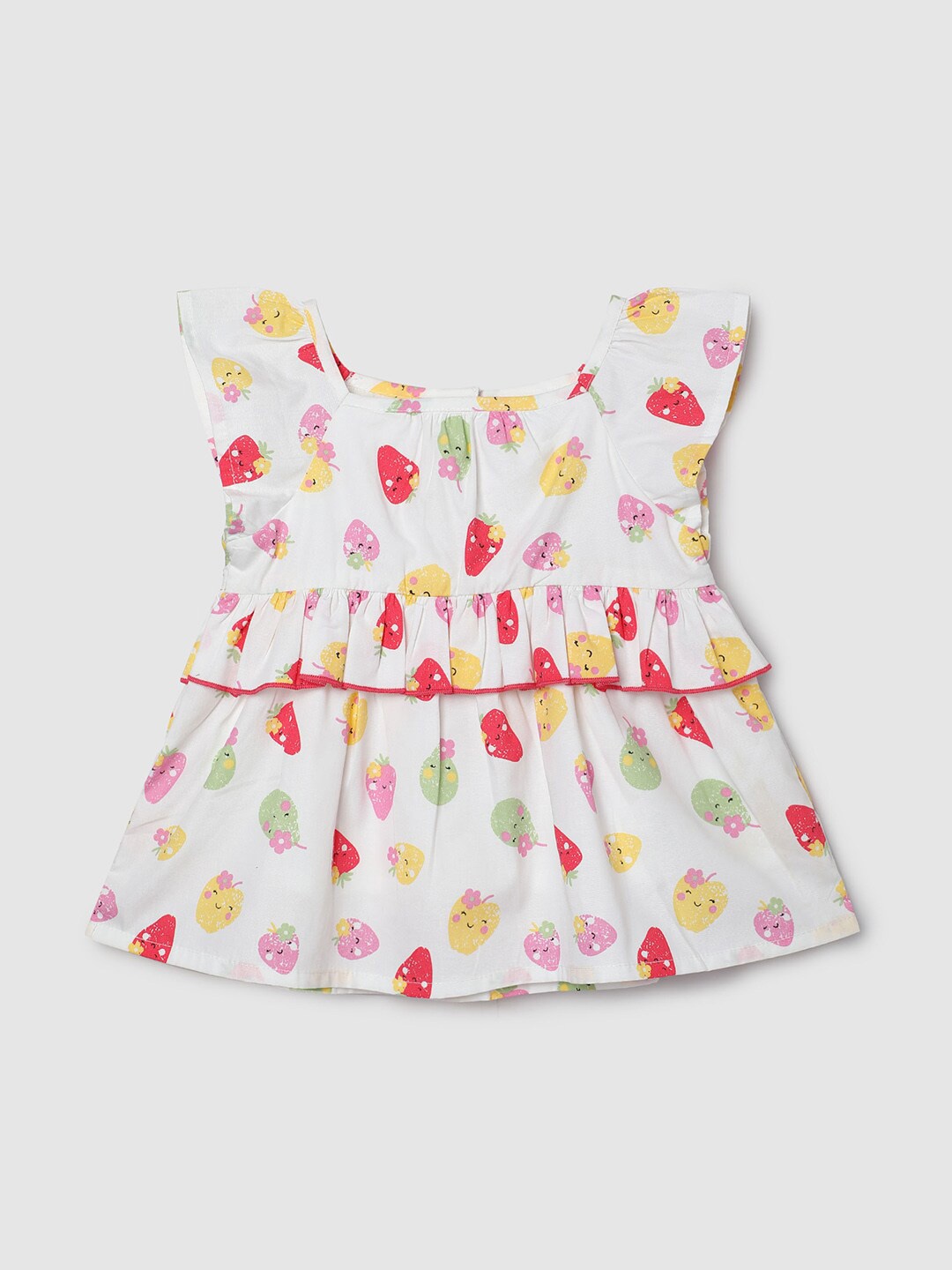 

max Girls Floral Printed Pure Cotton Fit and Flare Dress, White