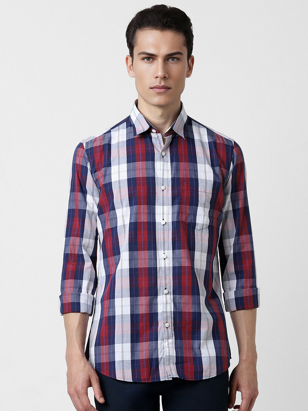 

Van Heusen Sport Men Slim Fit Checked Opaque Cotton Casual Shirt, Multi
