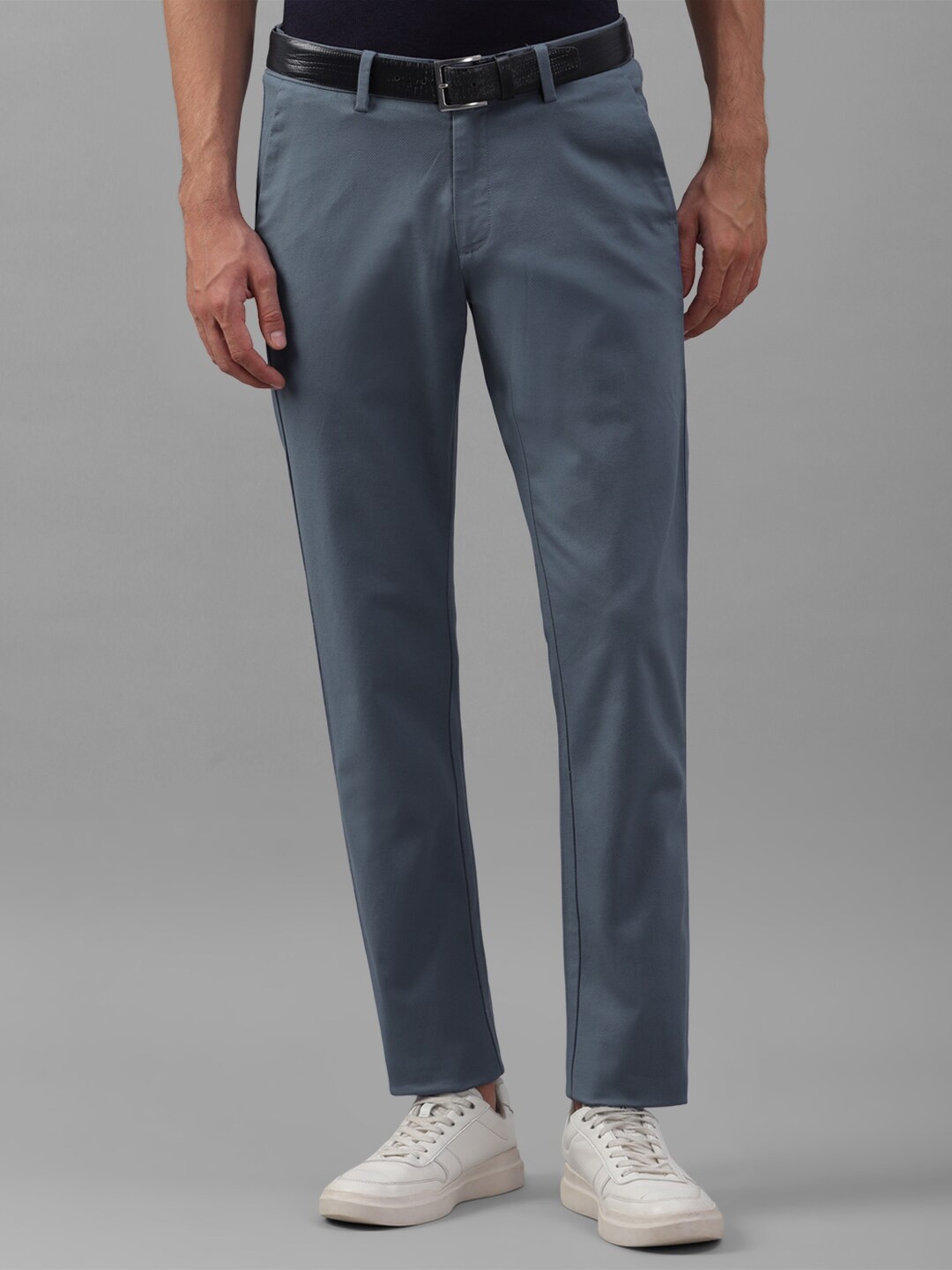 

Allen Solly Men Slim Fit Mid-Rise Trousers, Blue