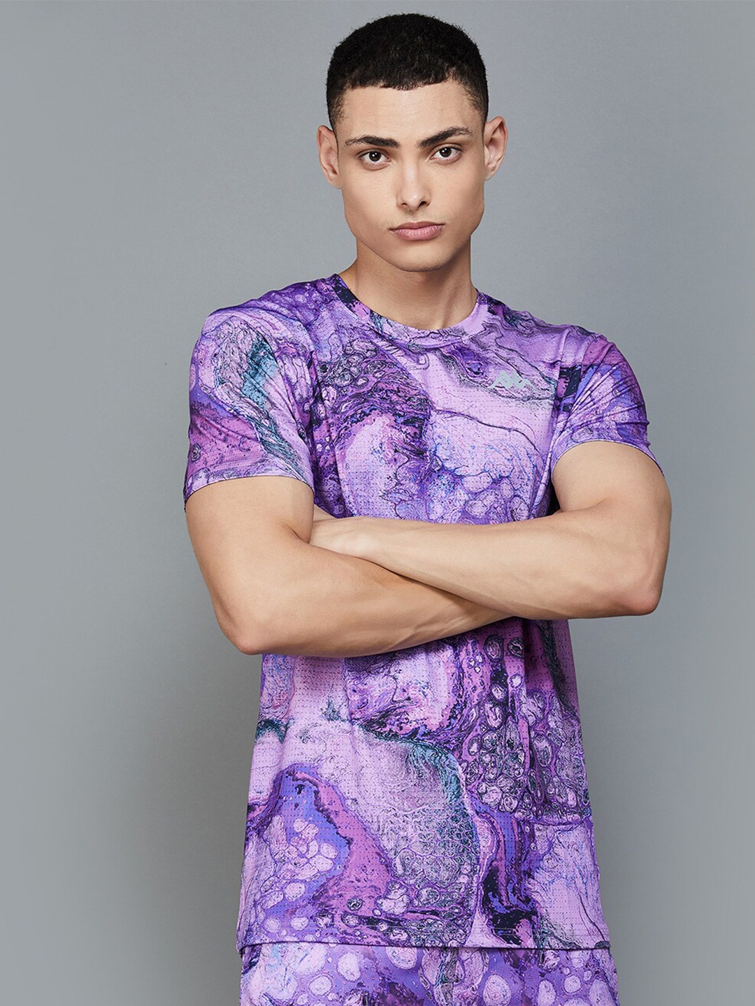 

Kappa Abstract Printed Cotton T-shirt, Purple