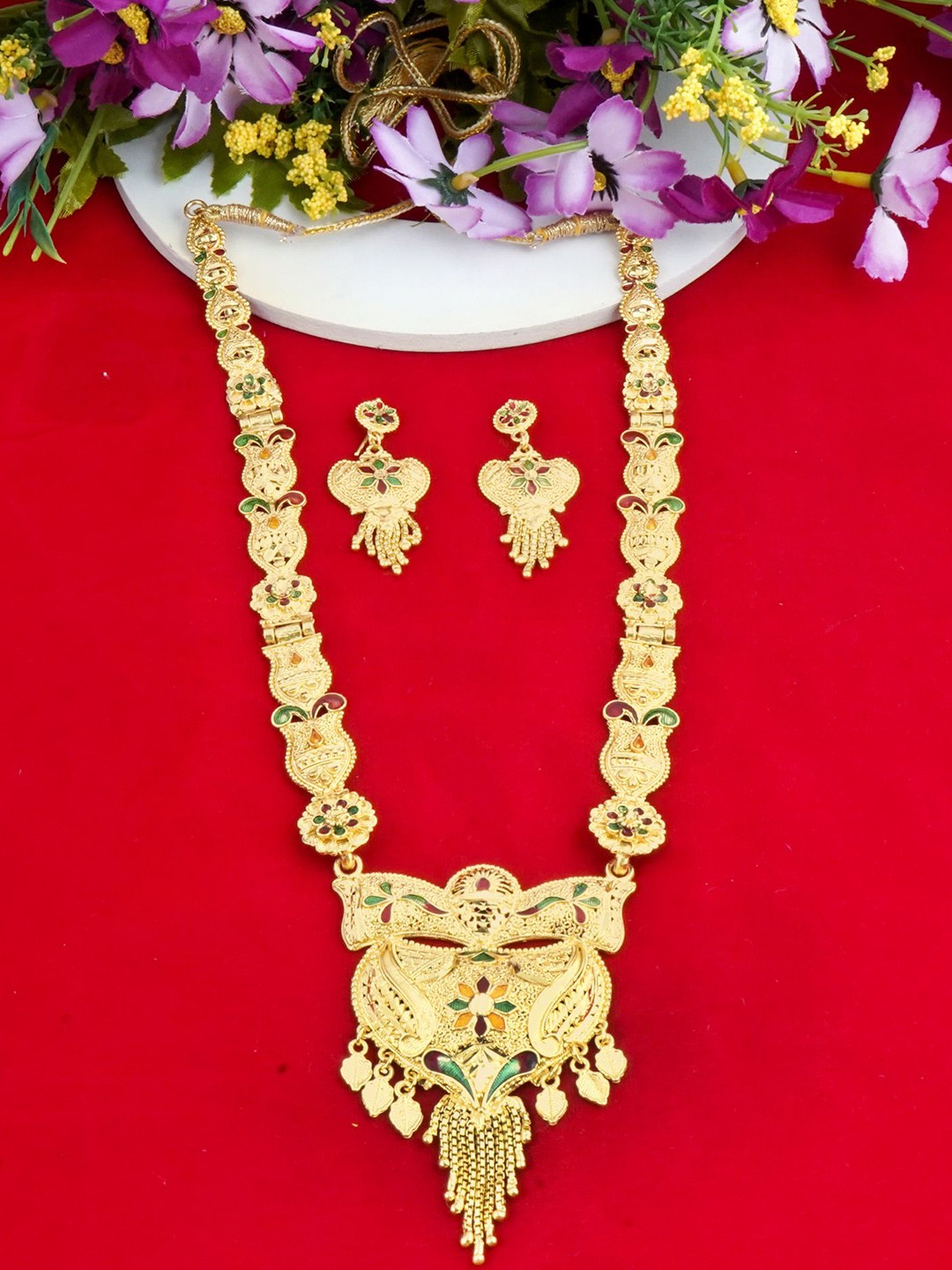 

MANSIYAORANGE Gold-Plated Jewellery Set
