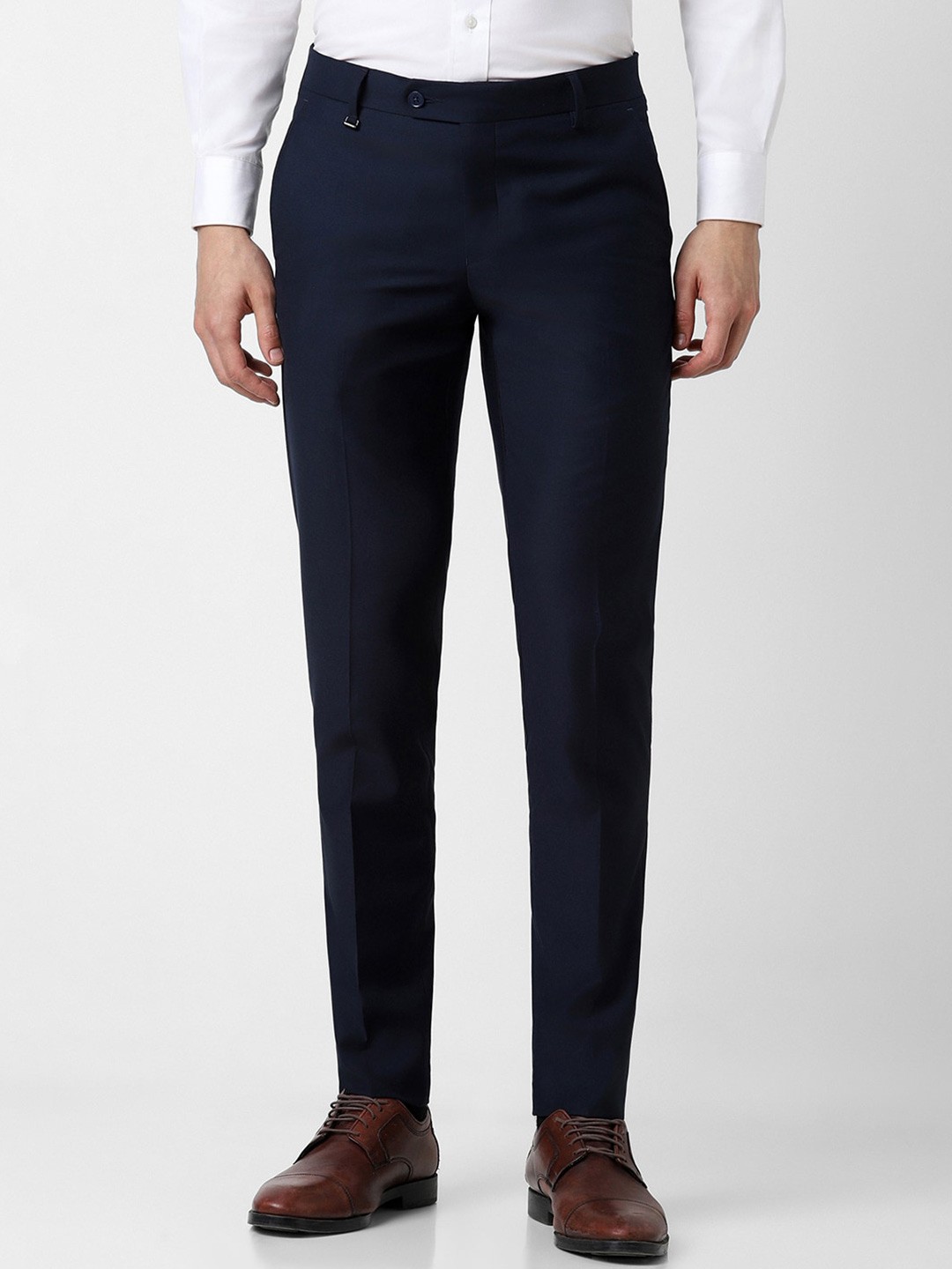 

Van Heusen Mid-Rise Slim Fit Formal Trousers, Navy blue